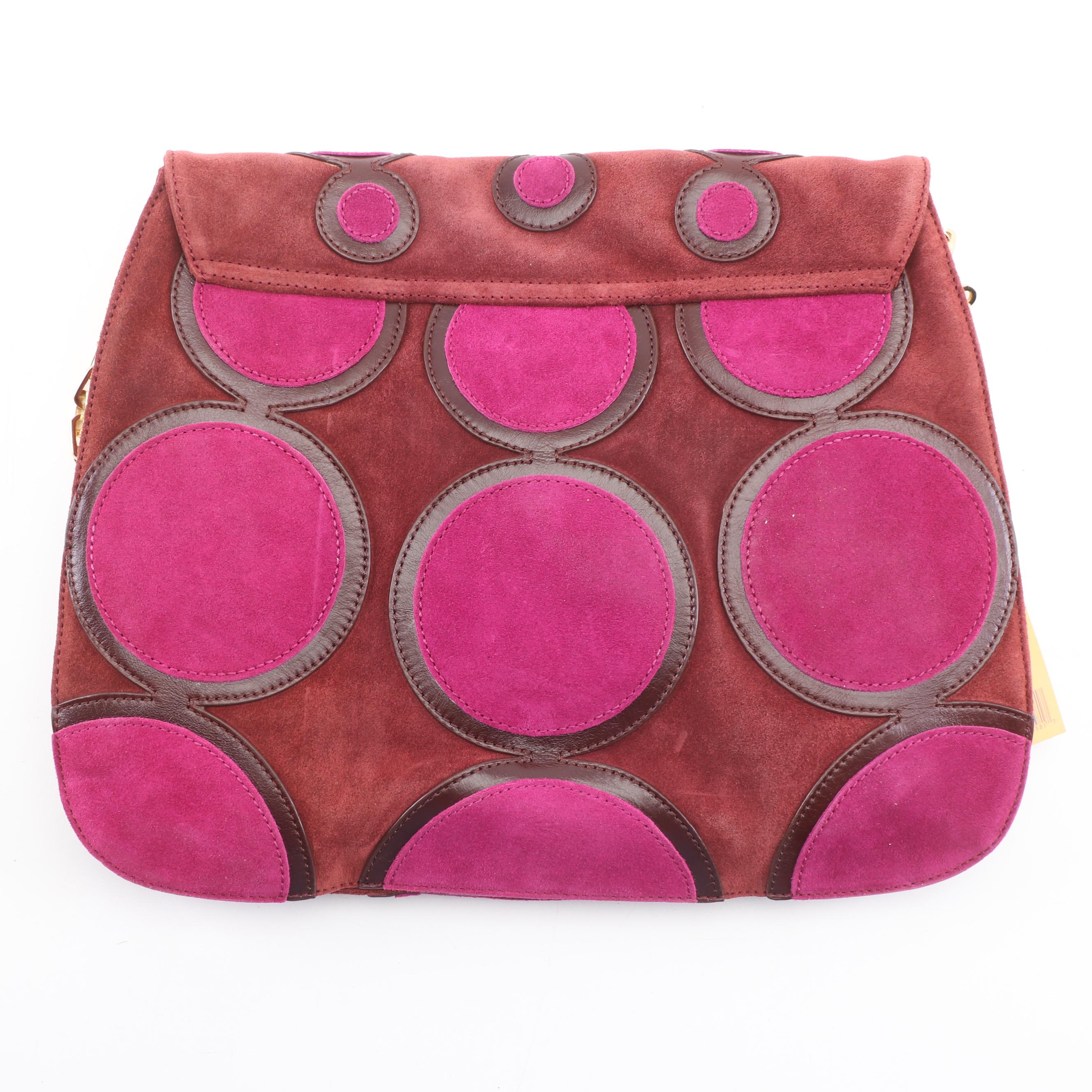 Tory Burch Suede and Leather Circle Happy Hobo Bag