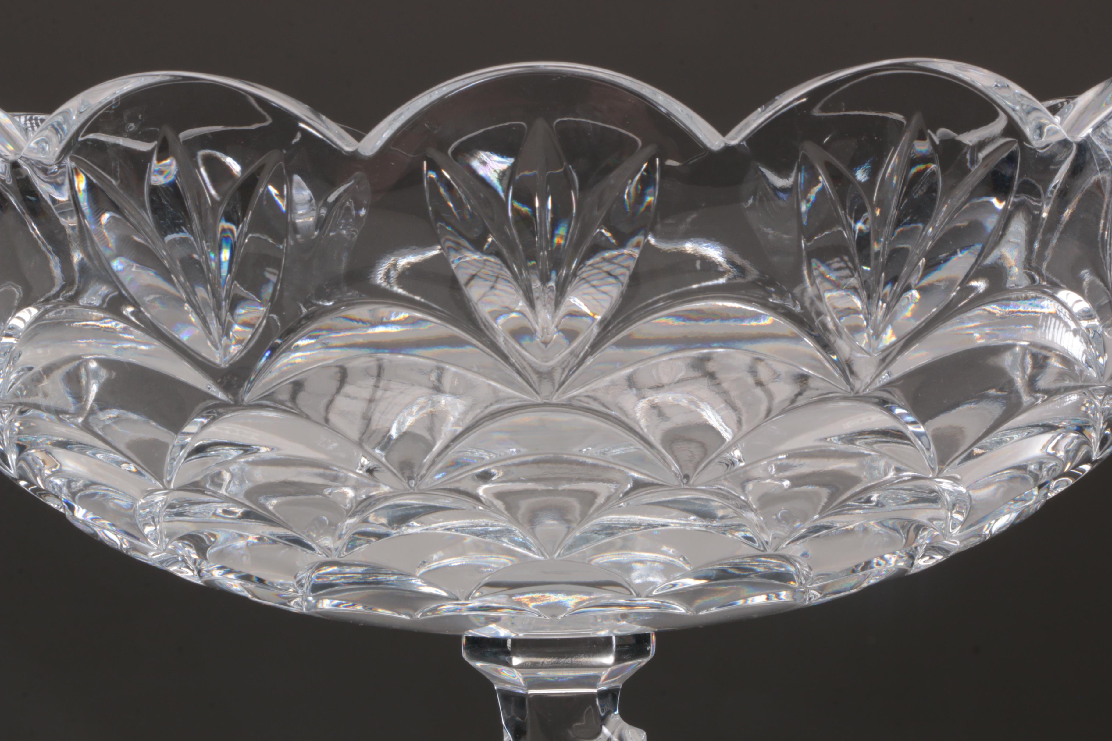 Waterford Crystal "Seahorse" Centerpiece Compote and Candlesticks