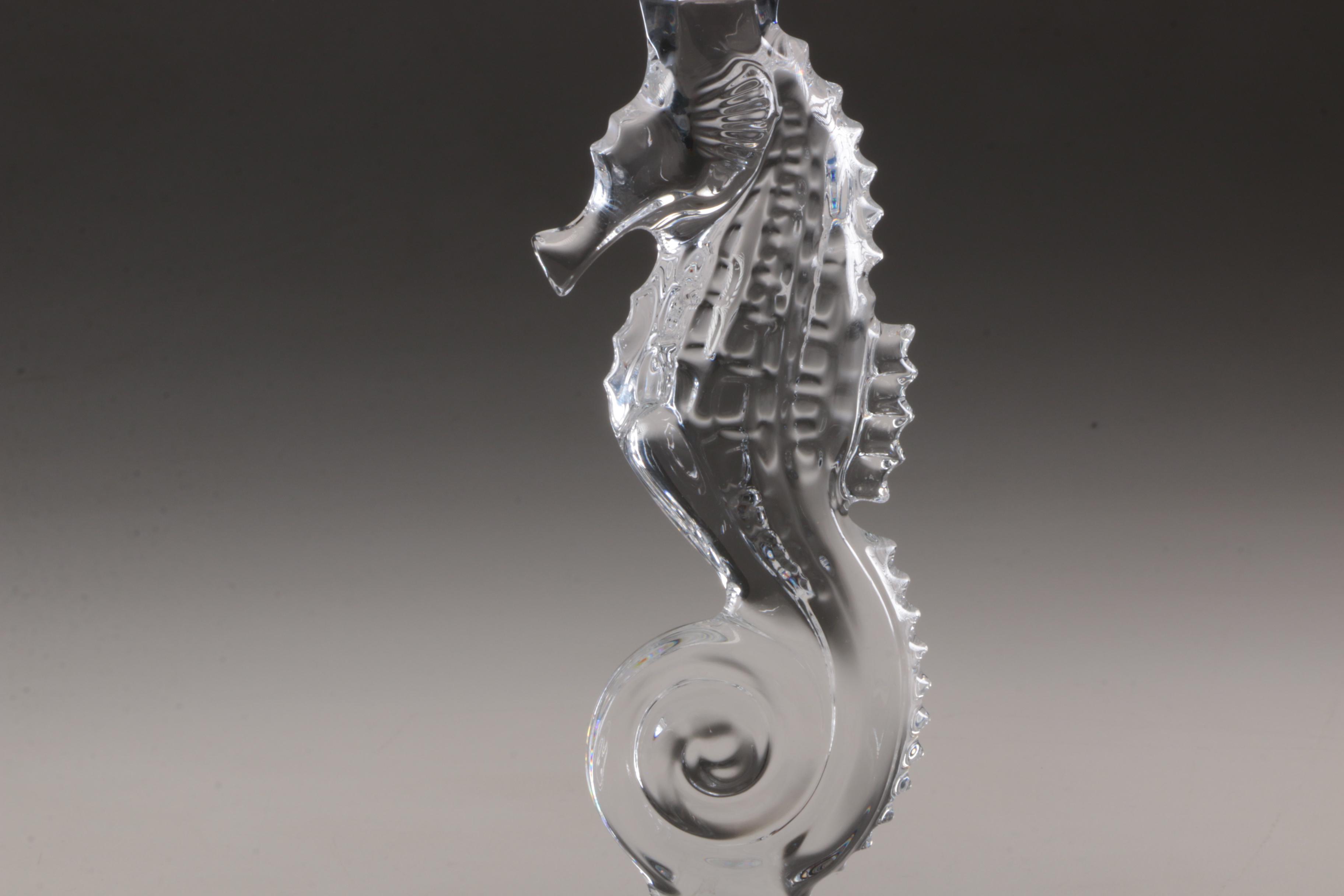 Waterford Crystal "Seahorse" Centerpiece Compote and Candlesticks