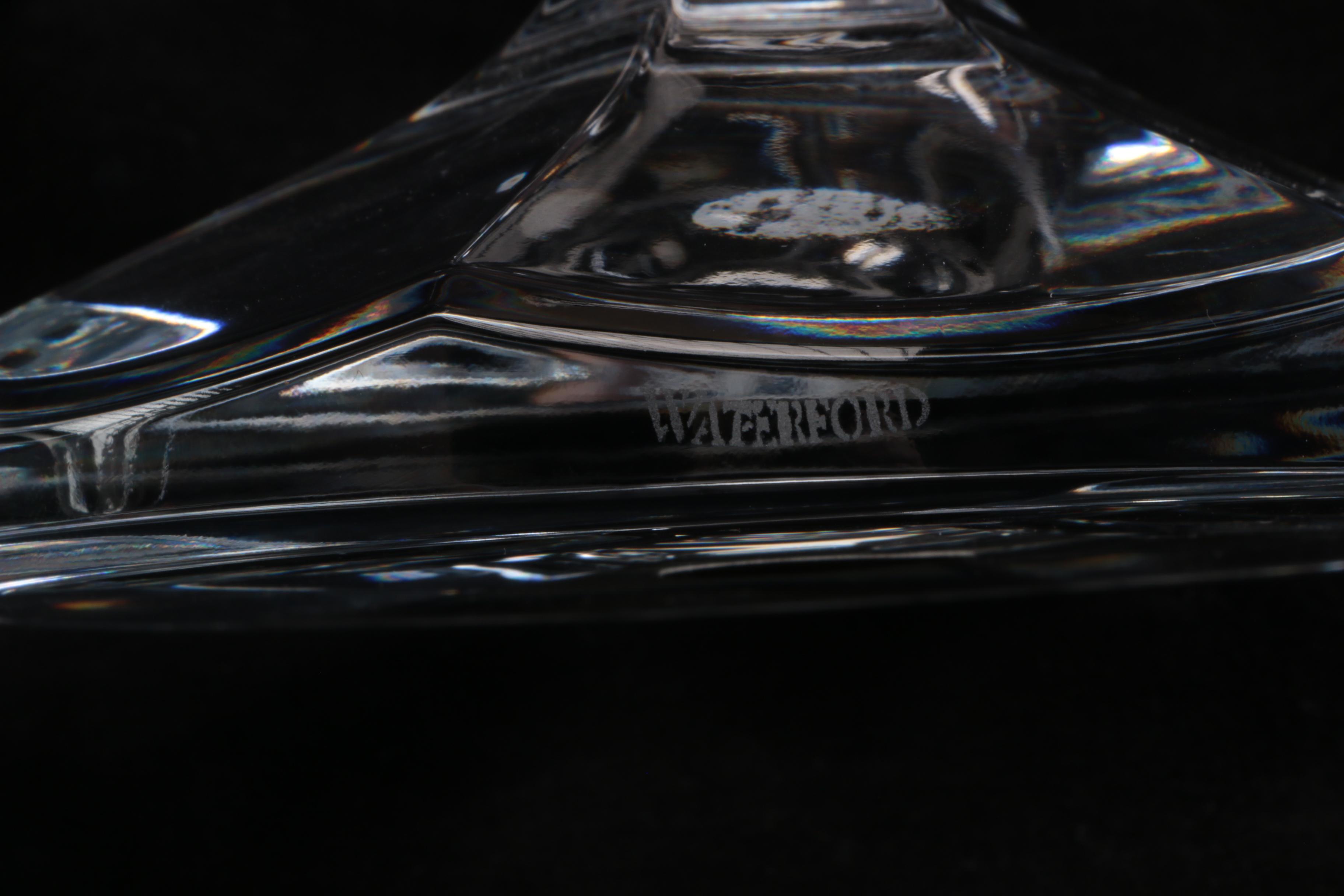 Waterford Crystal "Seahorse" Centerpiece Compote and Candlesticks