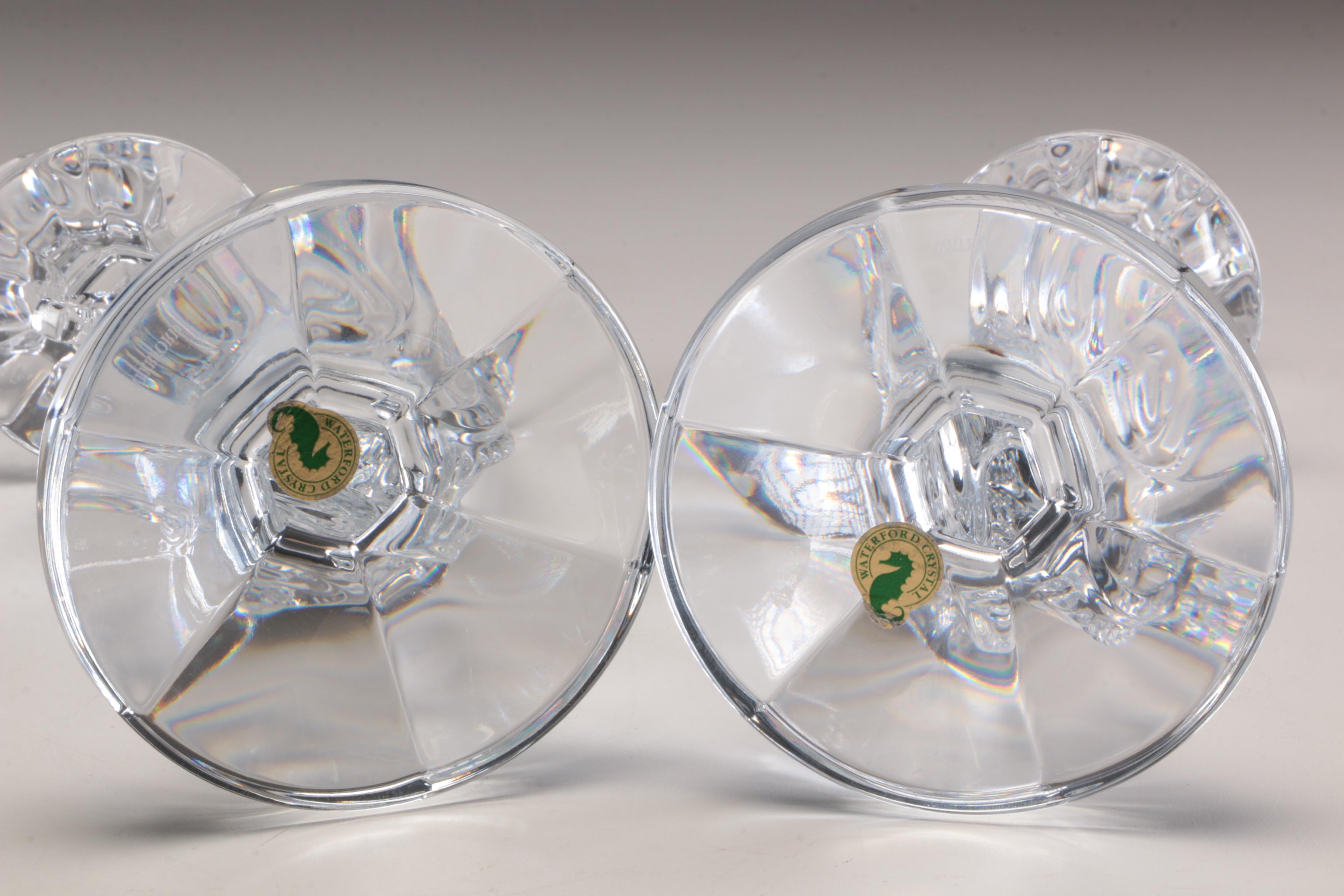 Waterford Crystal "Seahorse" Centerpiece Compote and Candlesticks