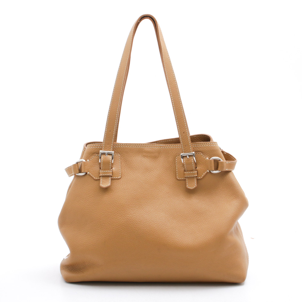 Prada Vitello Daino Pebbled Leather Top Handle Shoulder Bag