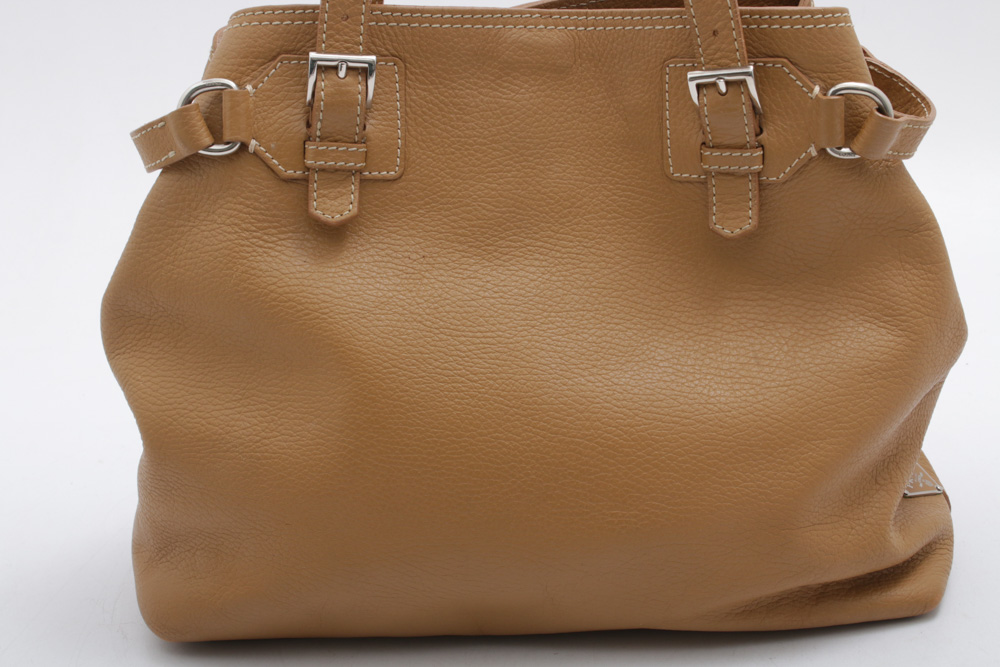 Prada Vitello Daino Pebbled Leather Top Handle Shoulder Bag