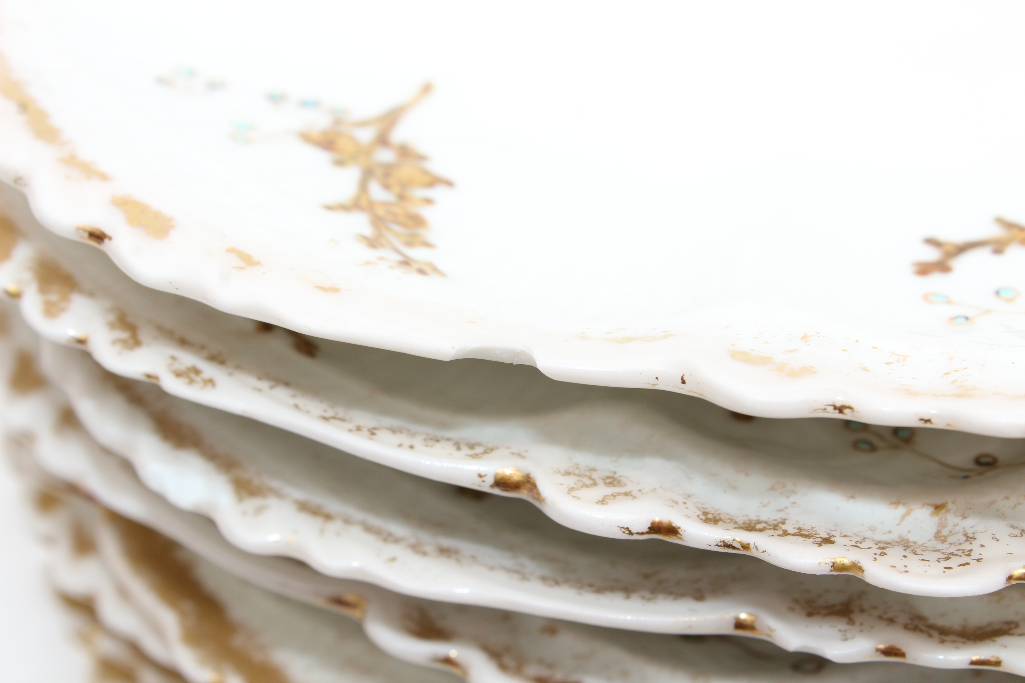 Limoges France Porcelain Plates, Platter, and Demitasse, Antique