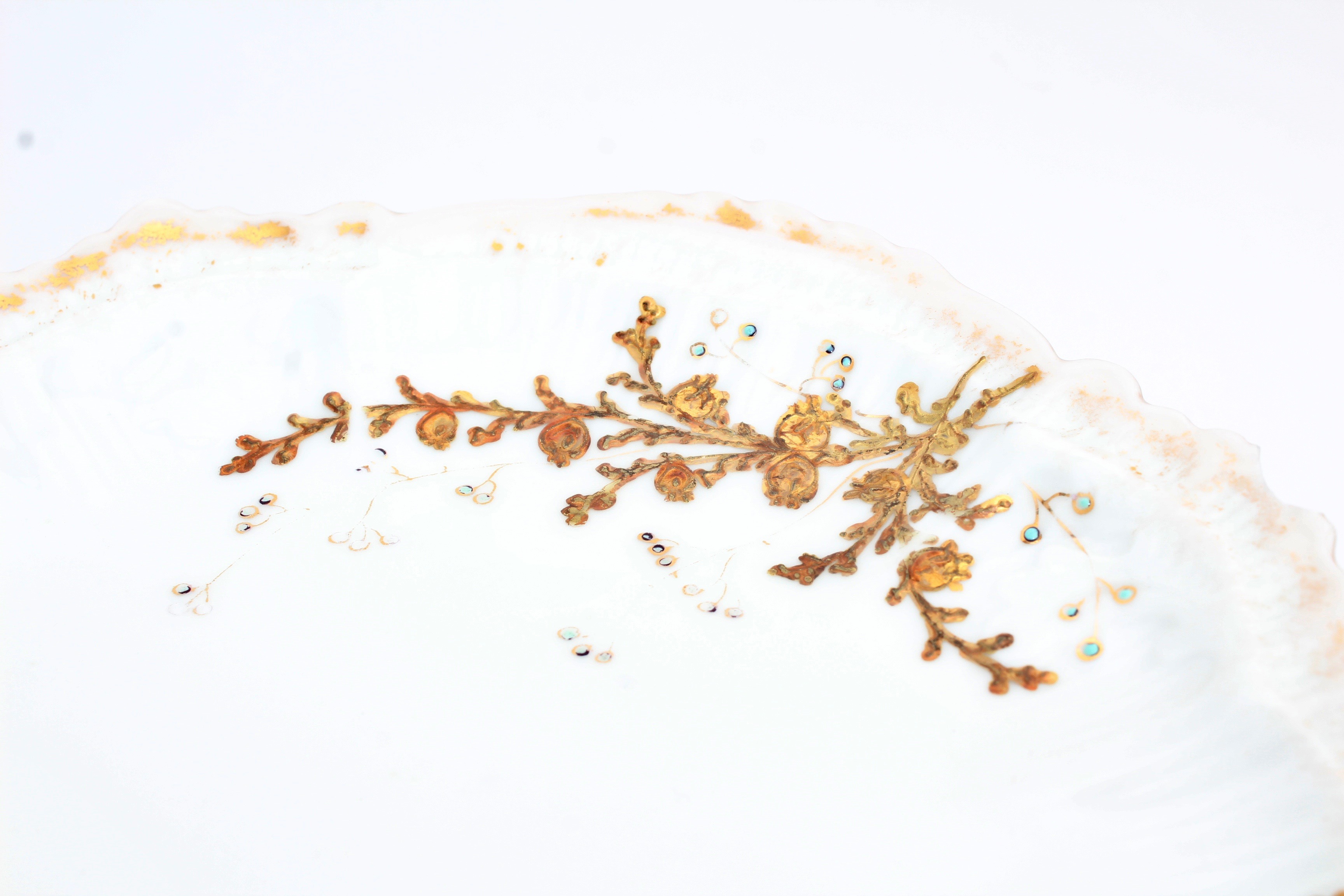 Limoges France Porcelain Plates, Platter, and Demitasse, Antique