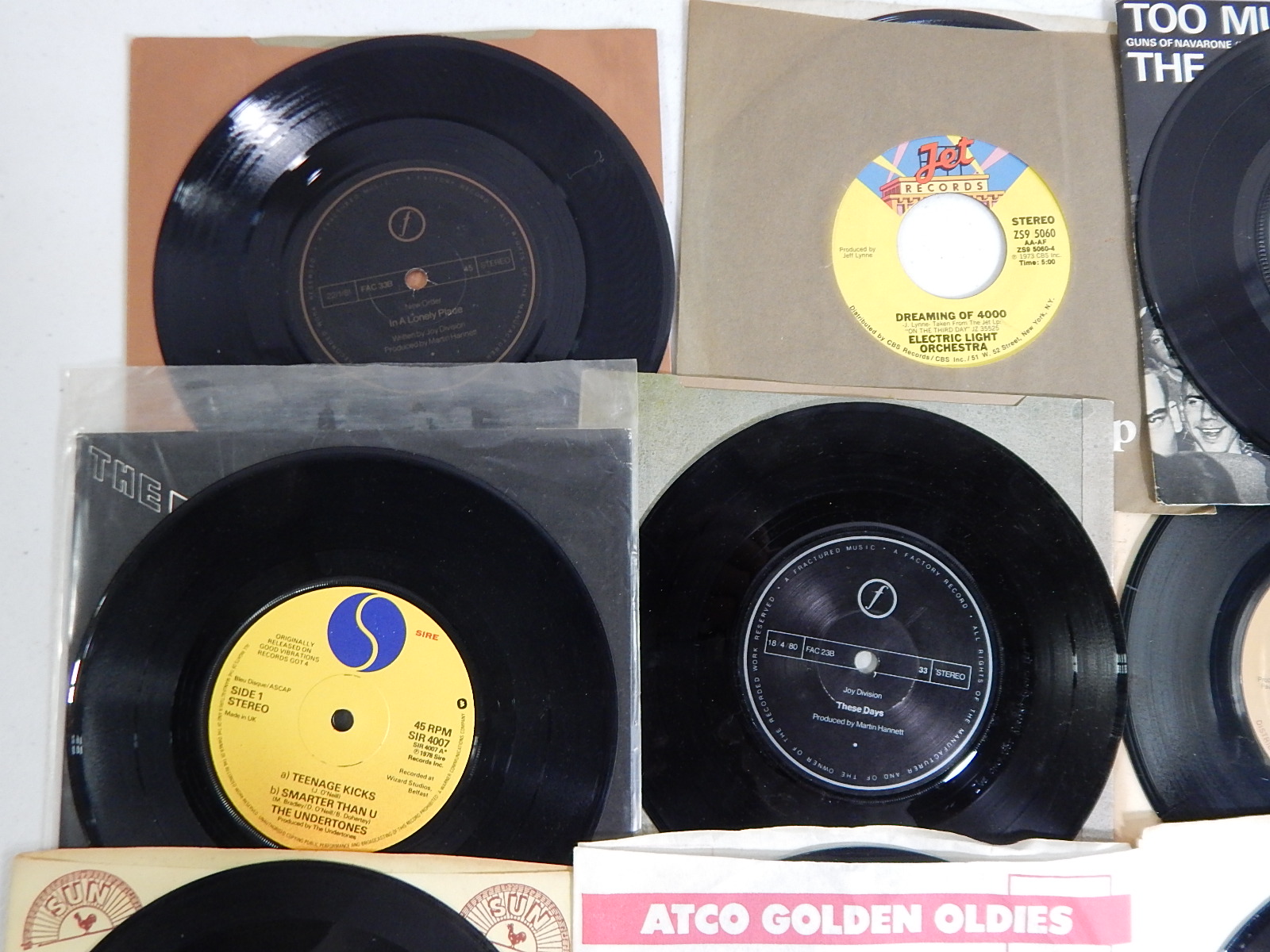 45 RPM Records with Jerry Lee Lewis on Sun Records, Elvis Presley, Roy Orbison