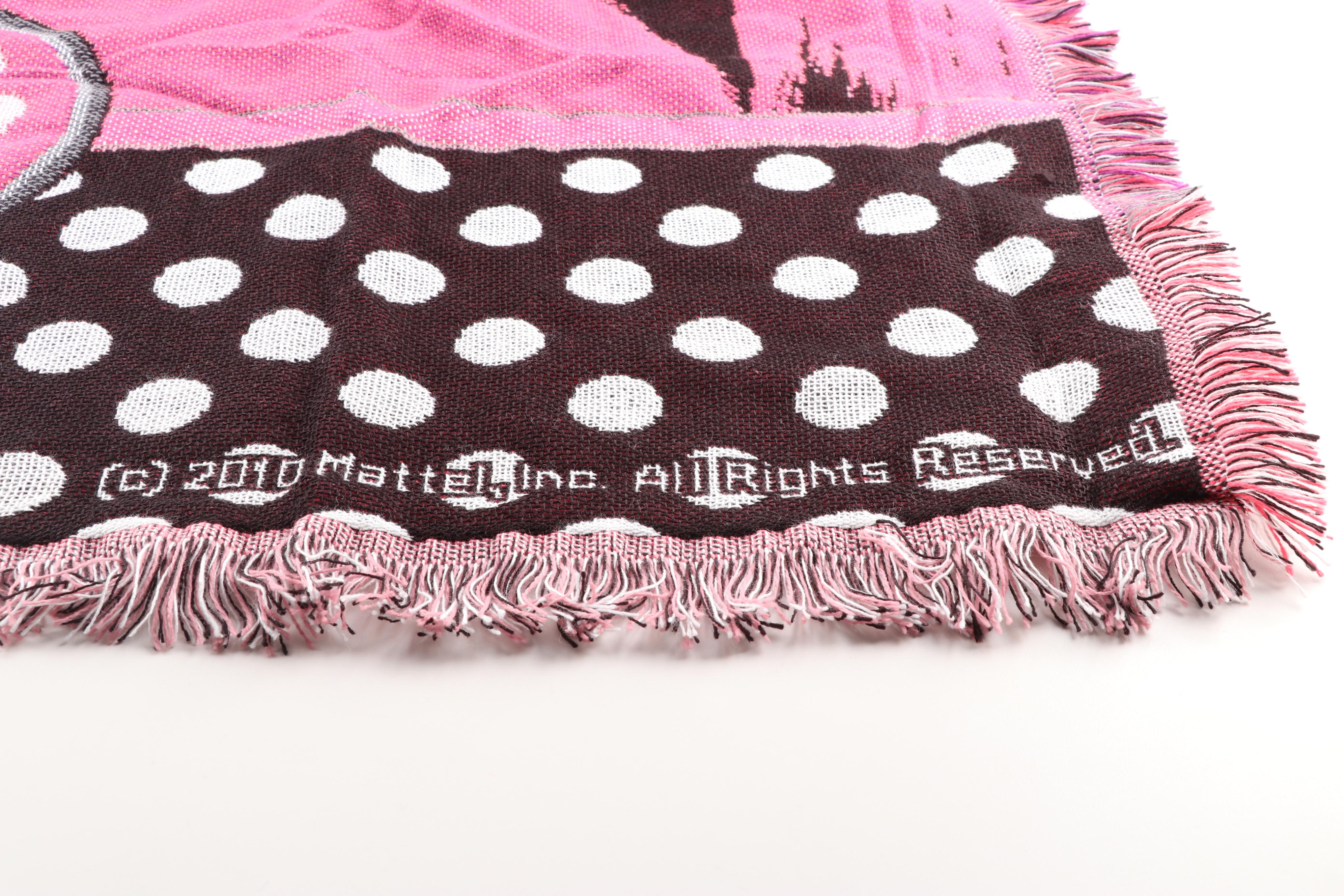 Barbie Roses Tapestry Throw and Jonathan Adler Barbie Trashcan