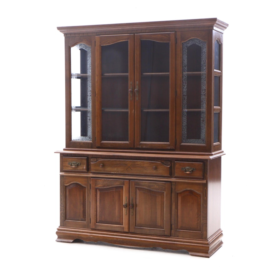 Transitional Style Maple China Cabinet, Late 20th Century