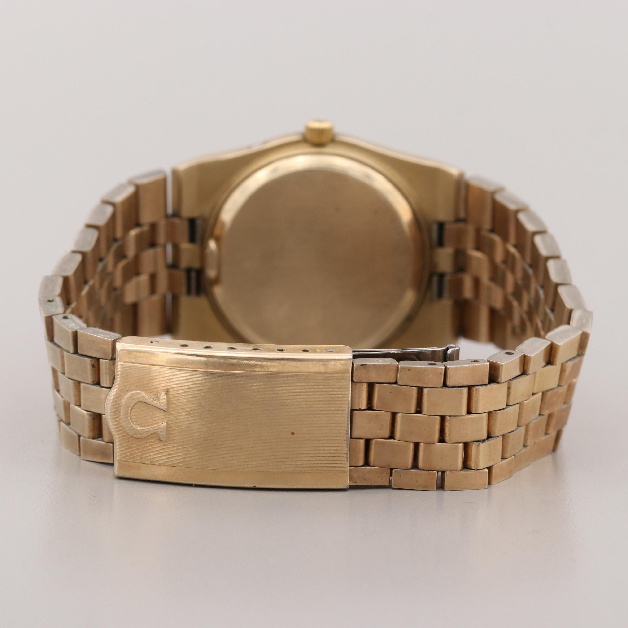 Vintage Omega Constellation 10K Gold Filled Quartz Watch With Day and Date