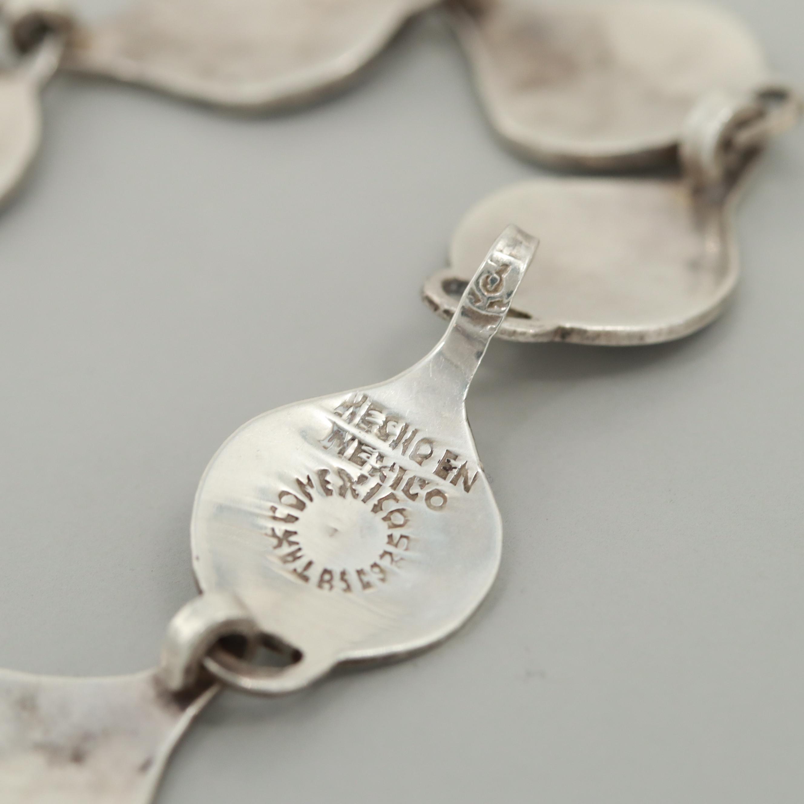 Mexican Sterling Silver Bracelet with Antique Finish