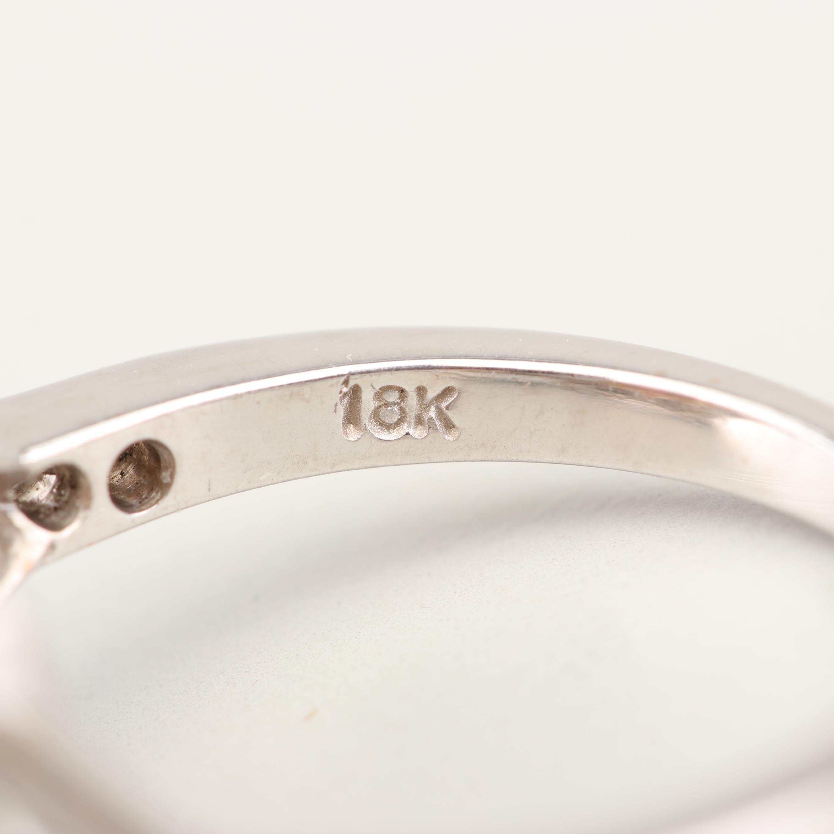 18K White Gold Ruby and Diamond Ring