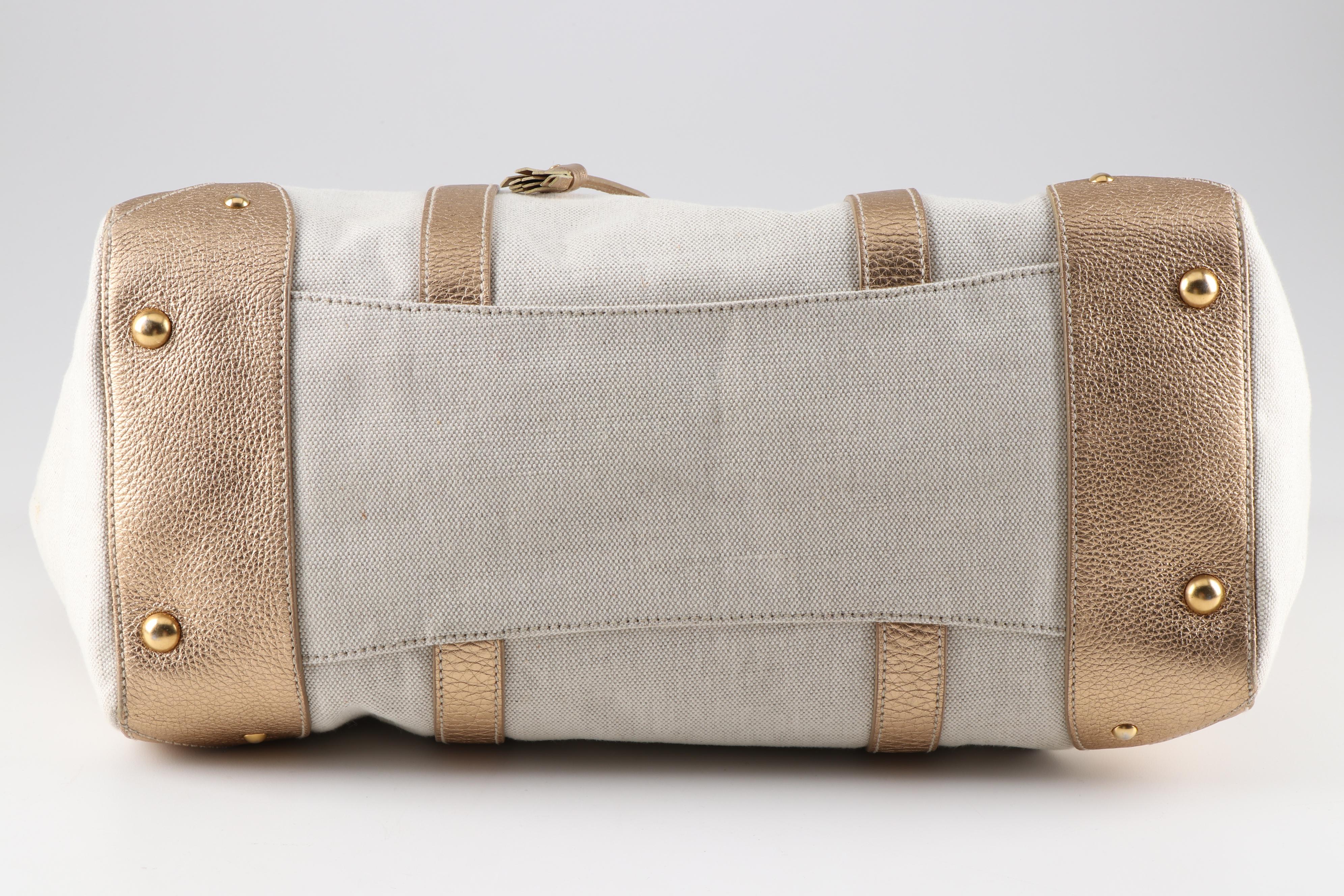 The Original Car Shoe Linen and Metallic Leather Tote Bag, a Prada Company