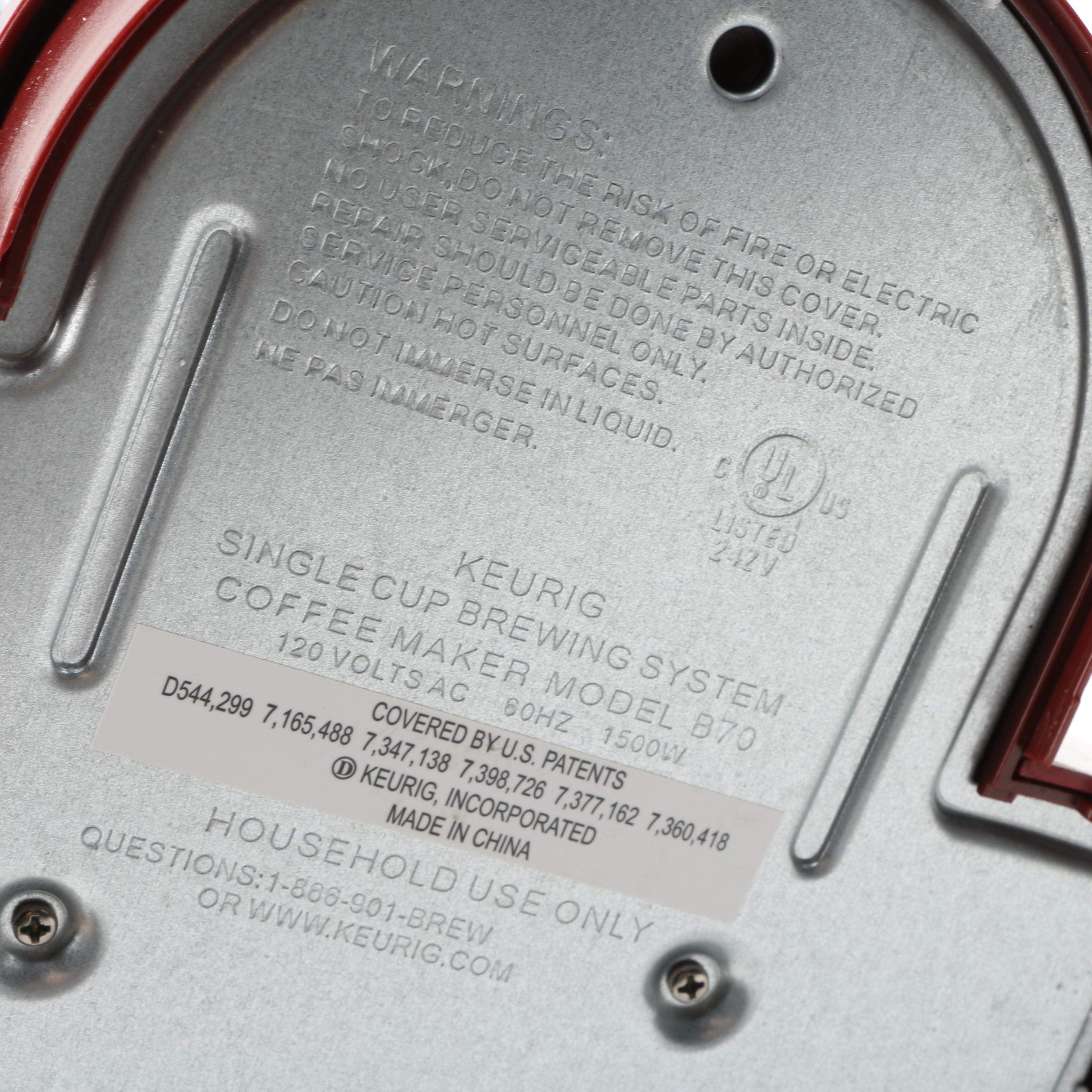 Keurig Platinum Gloss Cinnamon Single Cup Coffee Maker