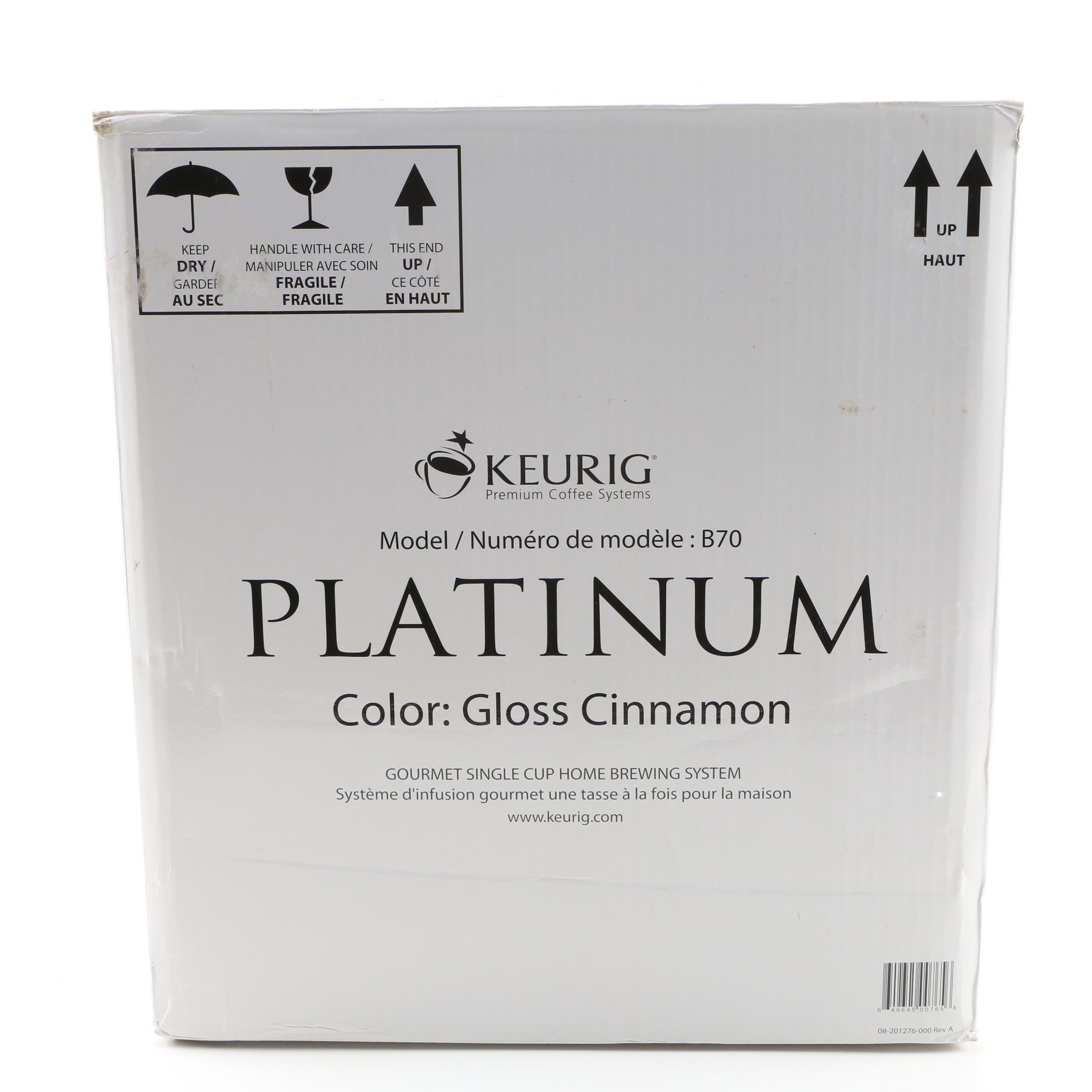 Keurig Platinum Gloss Cinnamon Single Cup Coffee Maker