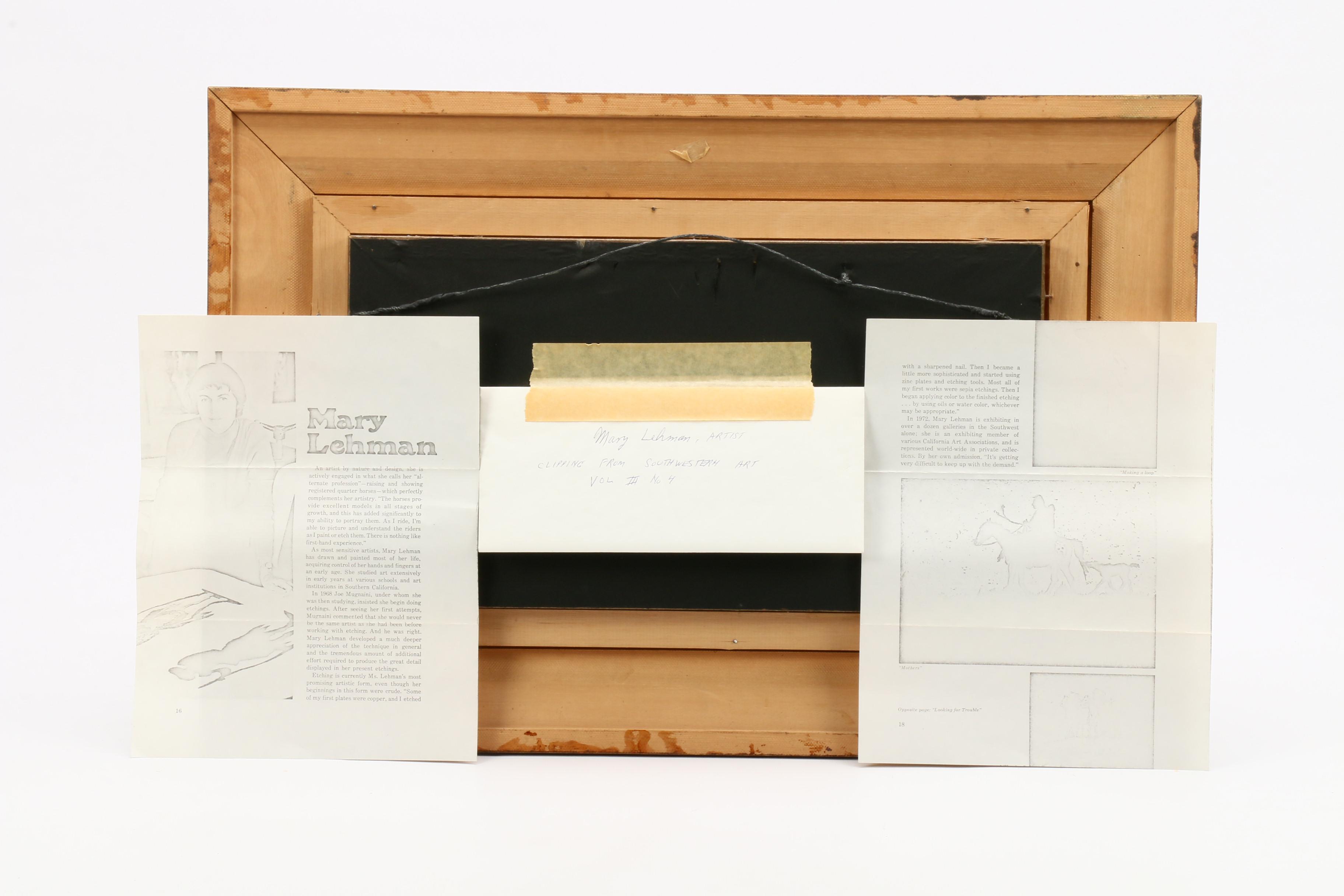 Mary Lehman Hand-Colored Etching "Freedom"