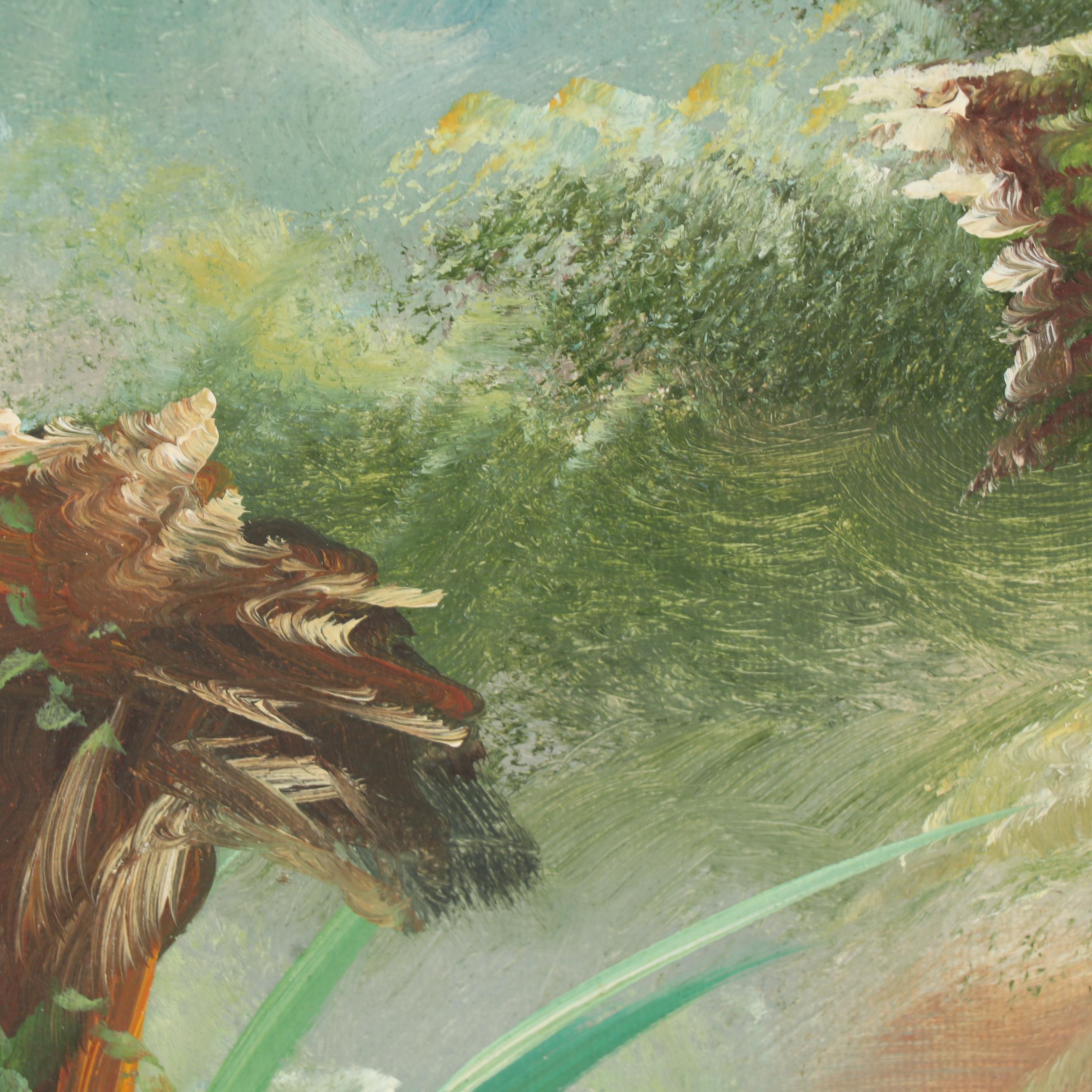 M. Henderson Oil Painting of Scarlet Macaws