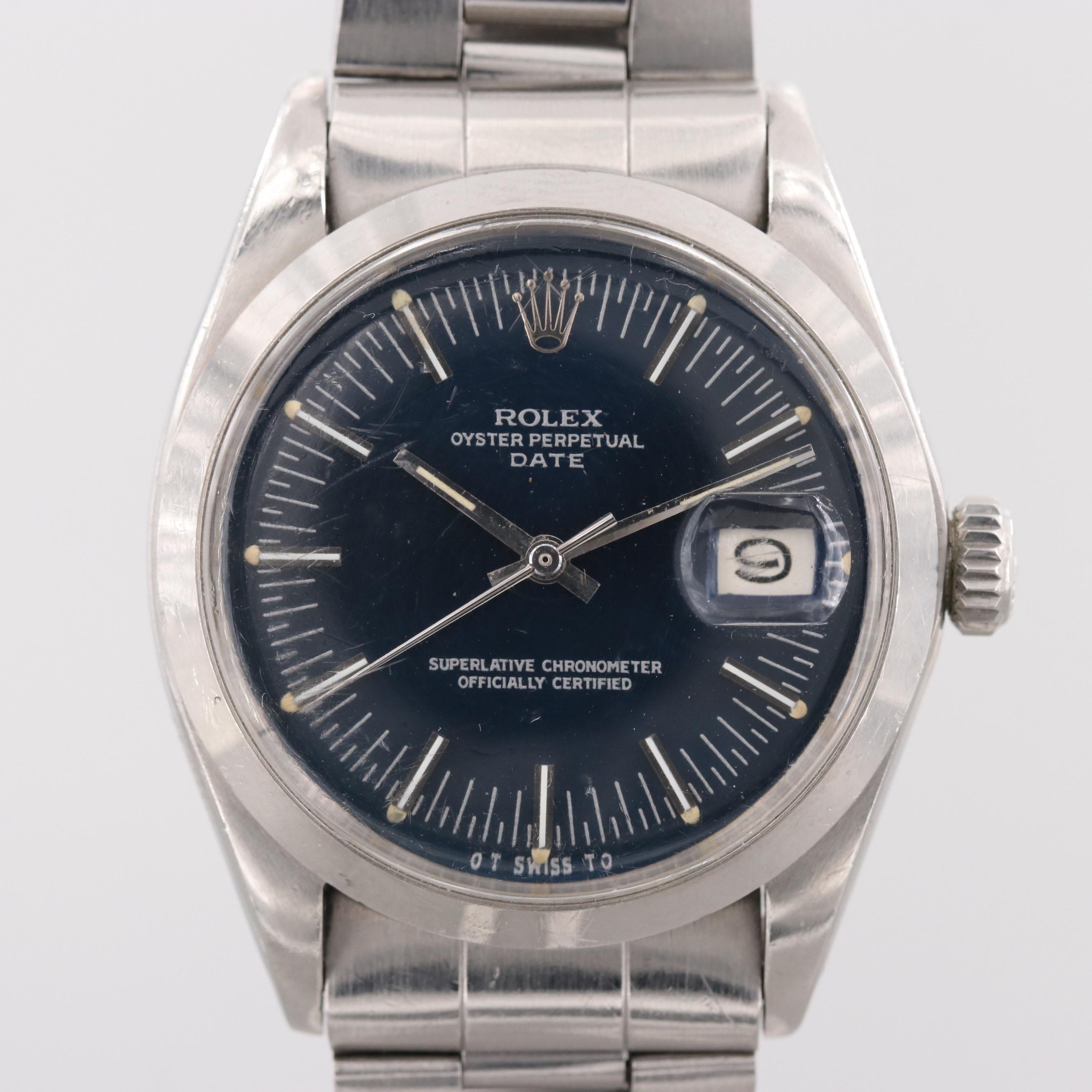 Vintage Rolex Oyster Perpetual Date Stainless Steel Automatic Watch, 1972