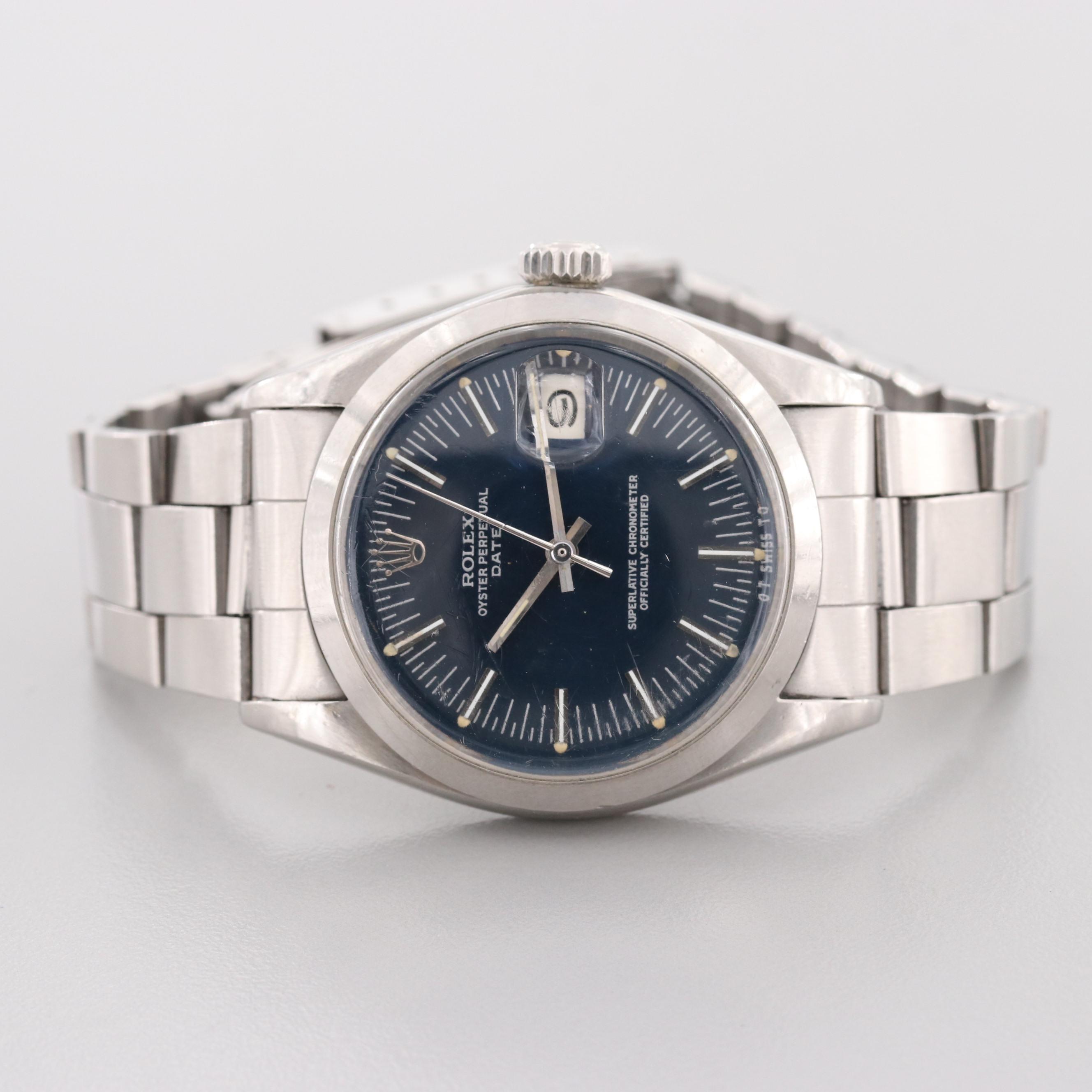 Vintage Rolex Oyster Perpetual Date Stainless Steel Automatic Watch, 1972