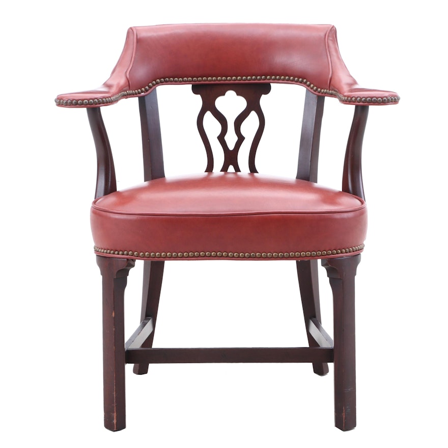 Transitional Mahogany Armchair, Late 20th Century