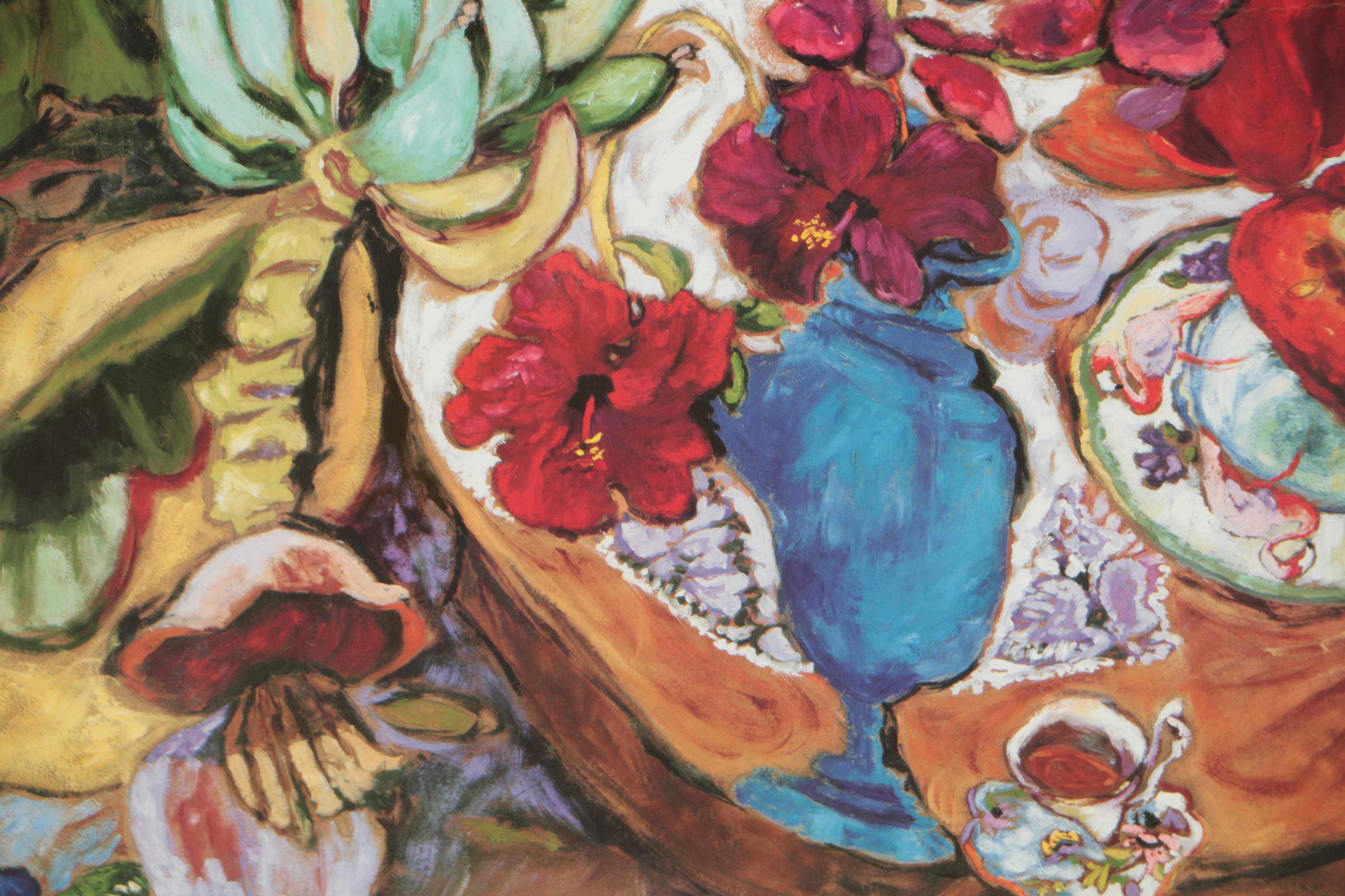 Offset Lithograph after Lynn Hays "Paisley Manana" for Bombay Company