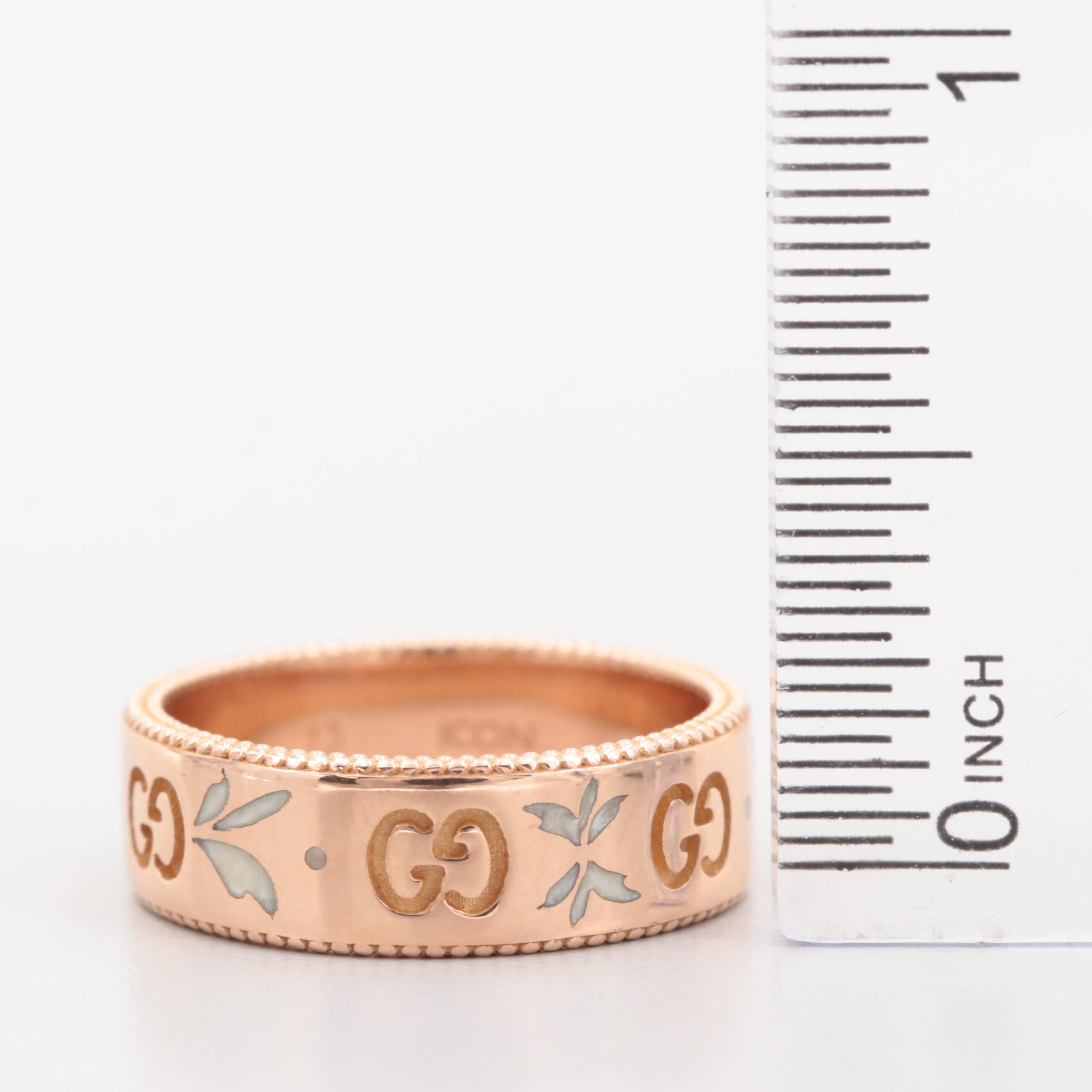 Gucci 18K Rose Gold "Icon" Band Ring
