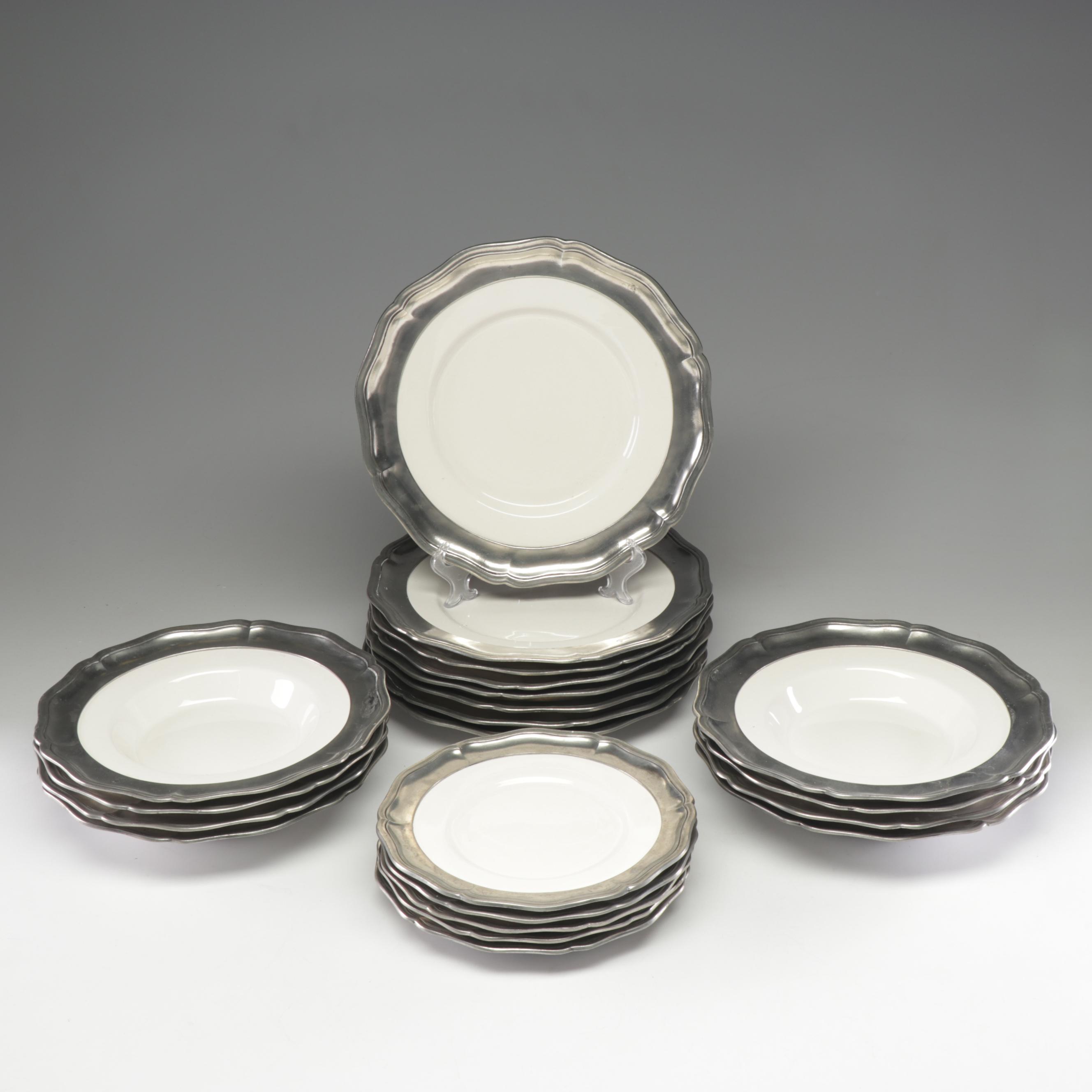 Arte Italica Dinnerware with Marinoni Pewter Rims