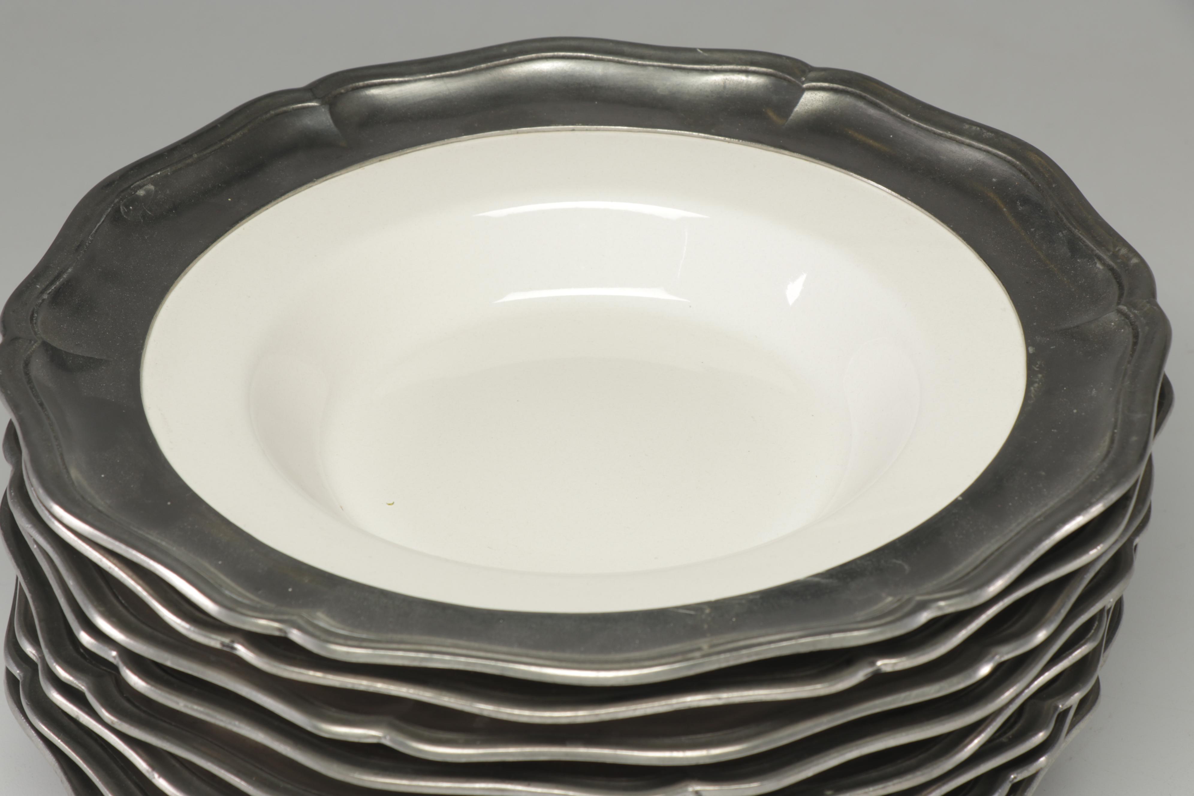 Arte Italica Dinnerware with Marinoni Pewter Rims