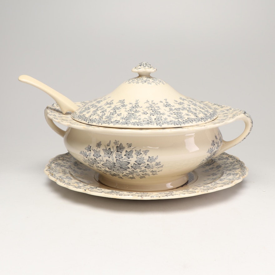 Crown Ducal Soup Tureen, Ladle and Underplate