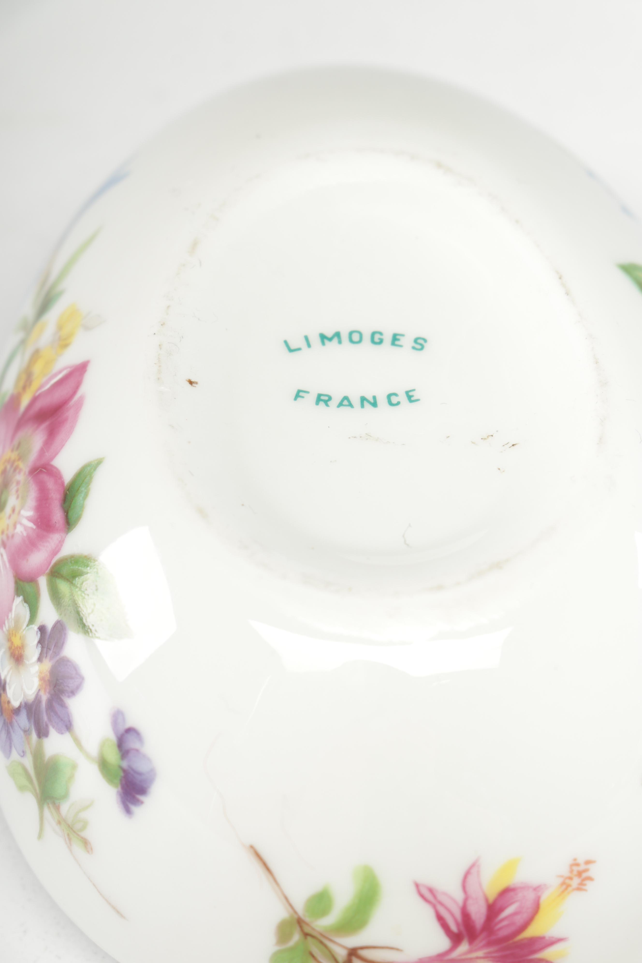 Hand-Painted Limoges Porcelain Decor Including Haviland Trinket Dish
