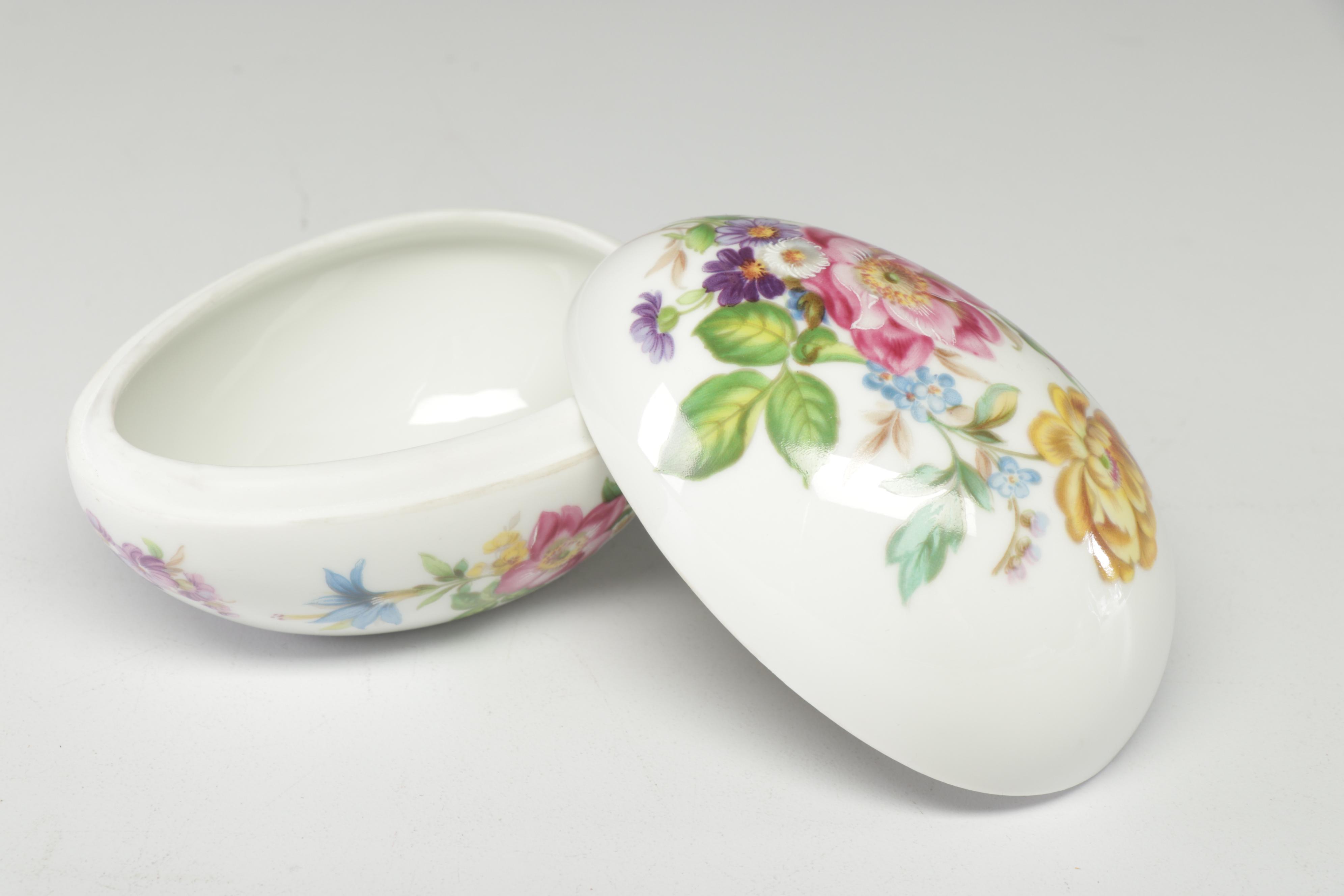 Hand-Painted Limoges Porcelain Decor Including Haviland Trinket Dish