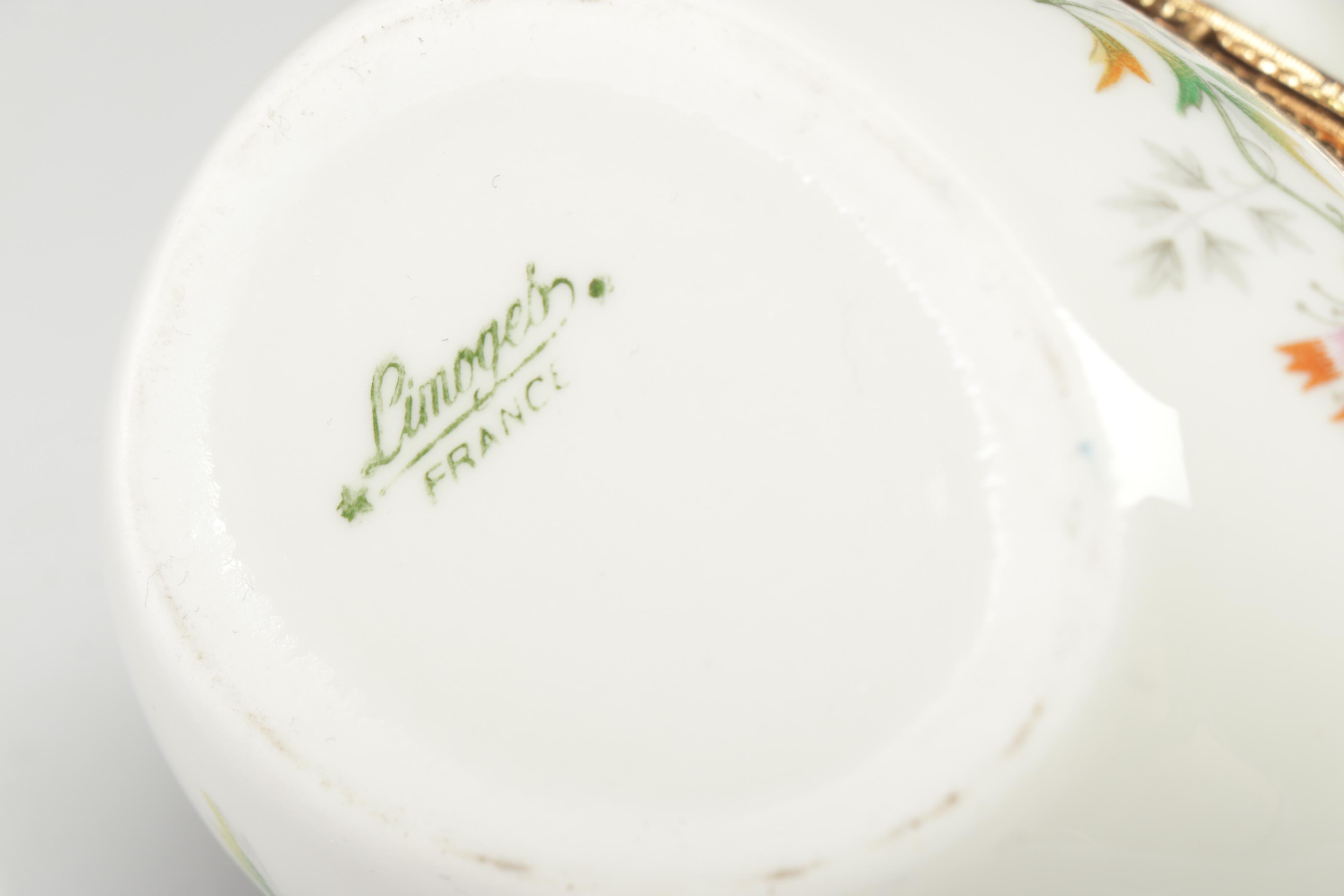 Hand-Painted Limoges Porcelain Decor Including Haviland Trinket Dish