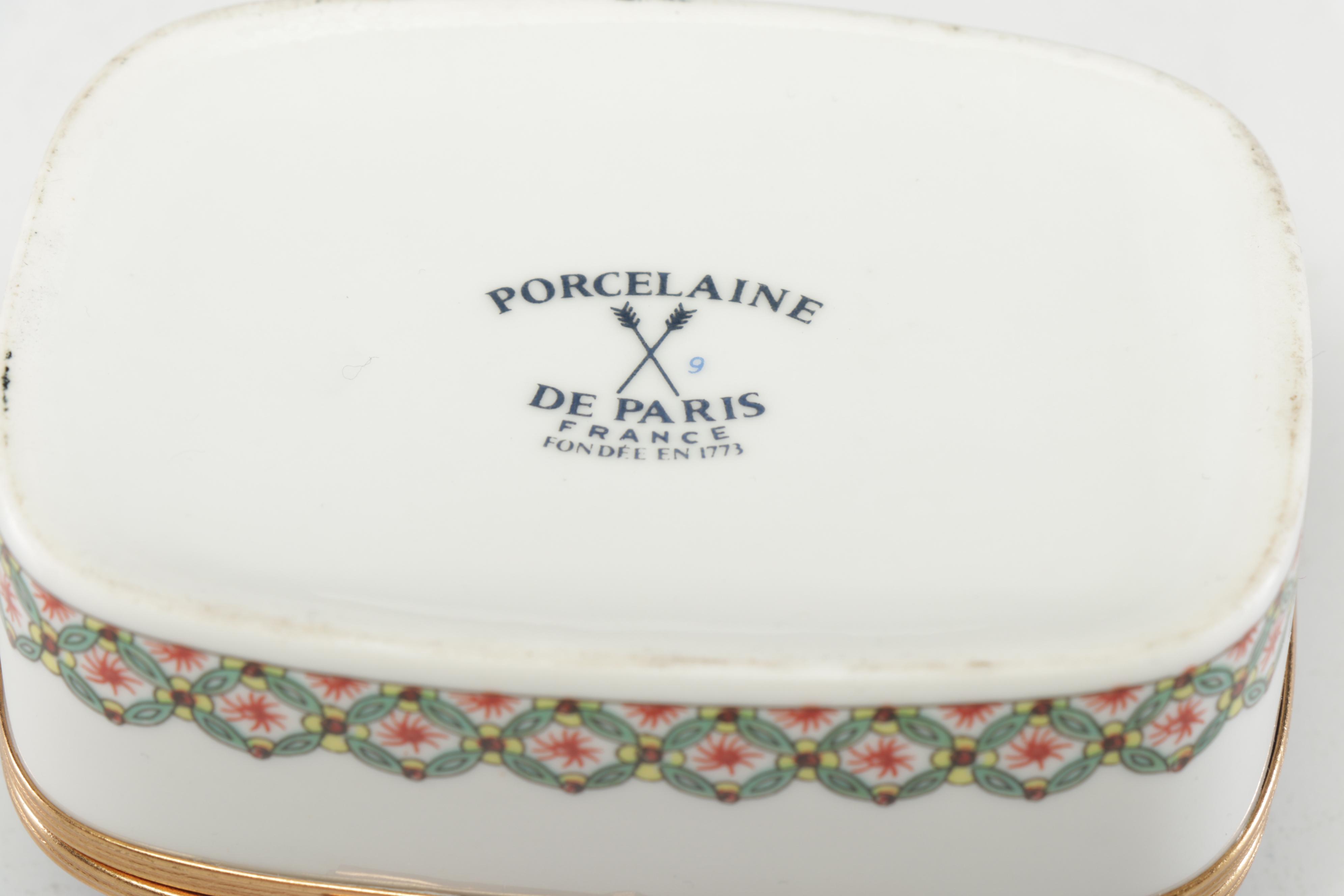 Hand-Painted Limoges Porcelain Decor Including Haviland Trinket Dish