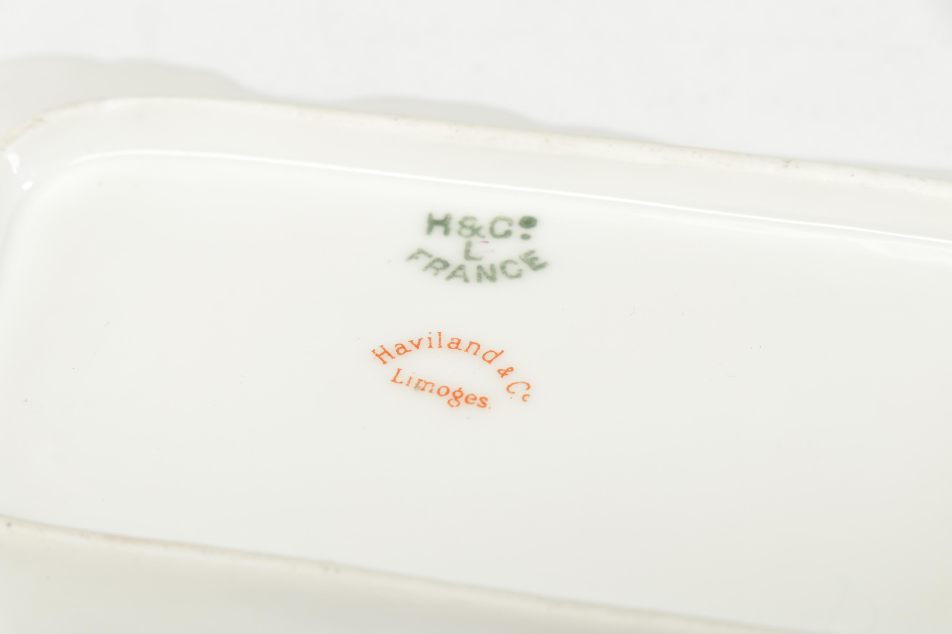 Hand-Painted Limoges Porcelain Decor Including Haviland Trinket Dish