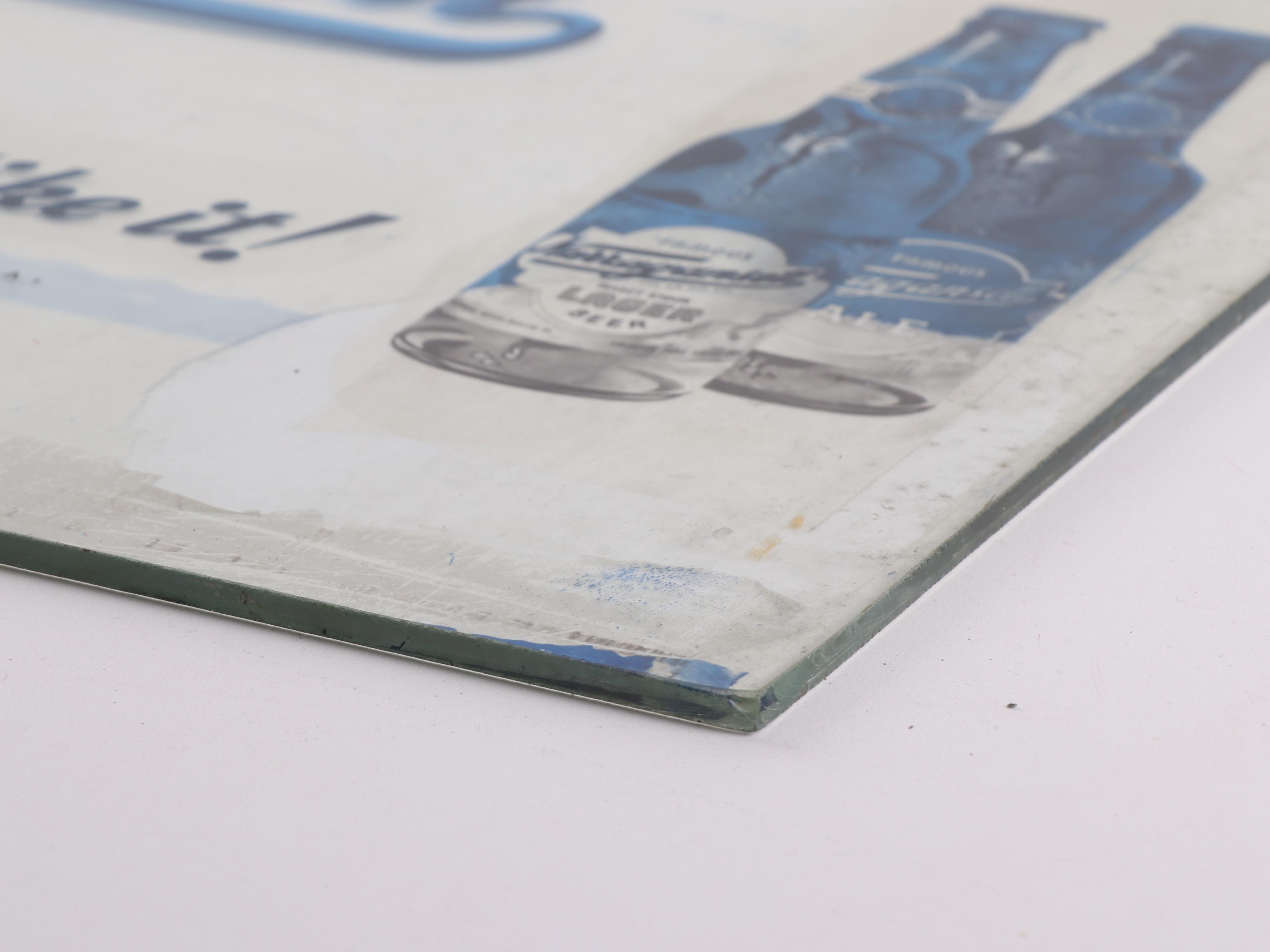 Narragansett Beer Advertising Glass Pane for Photo Reproduction, 1940s-1950s