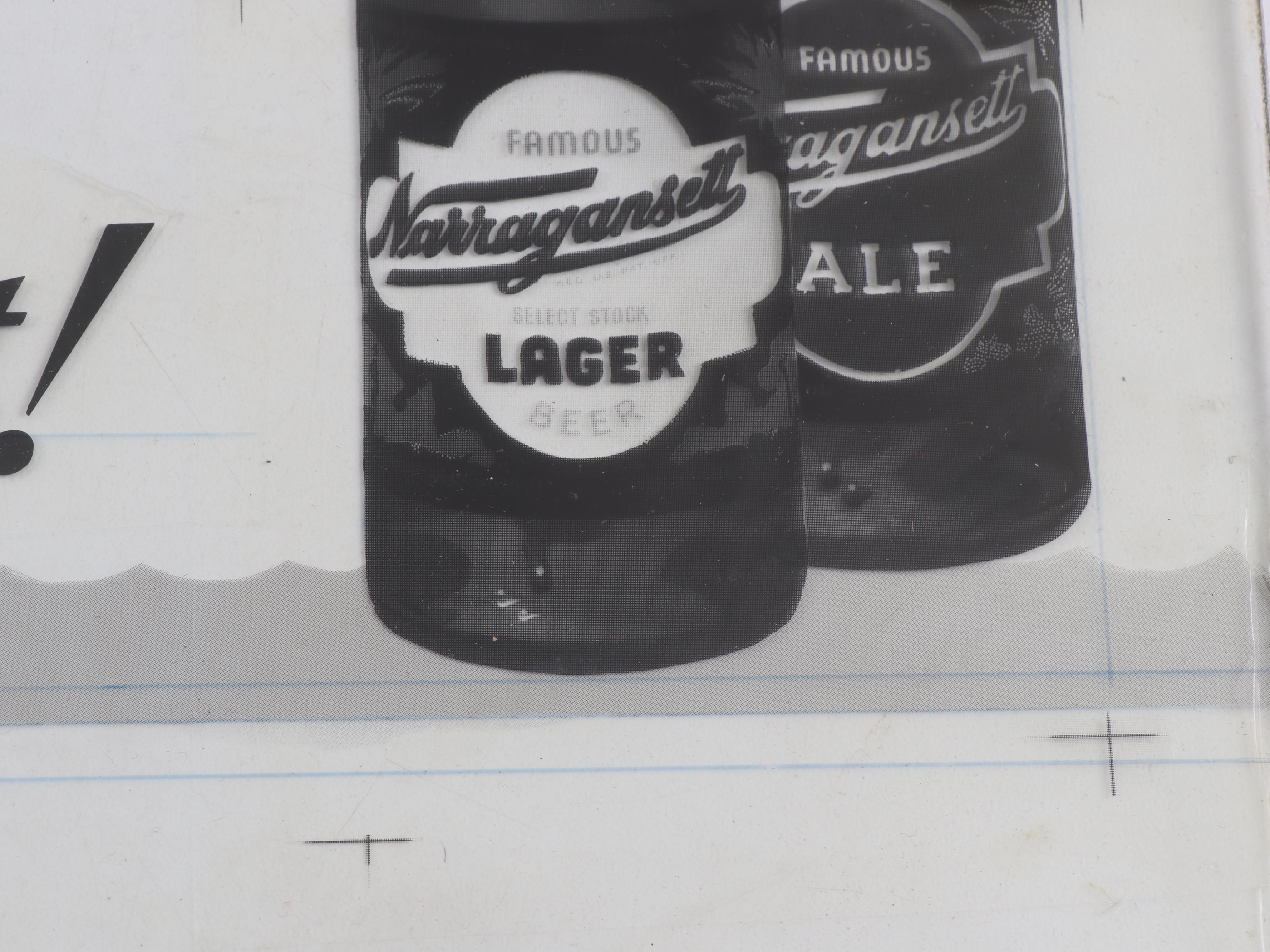 Narragansett Glass Advertisement Window, 1940s-1950s