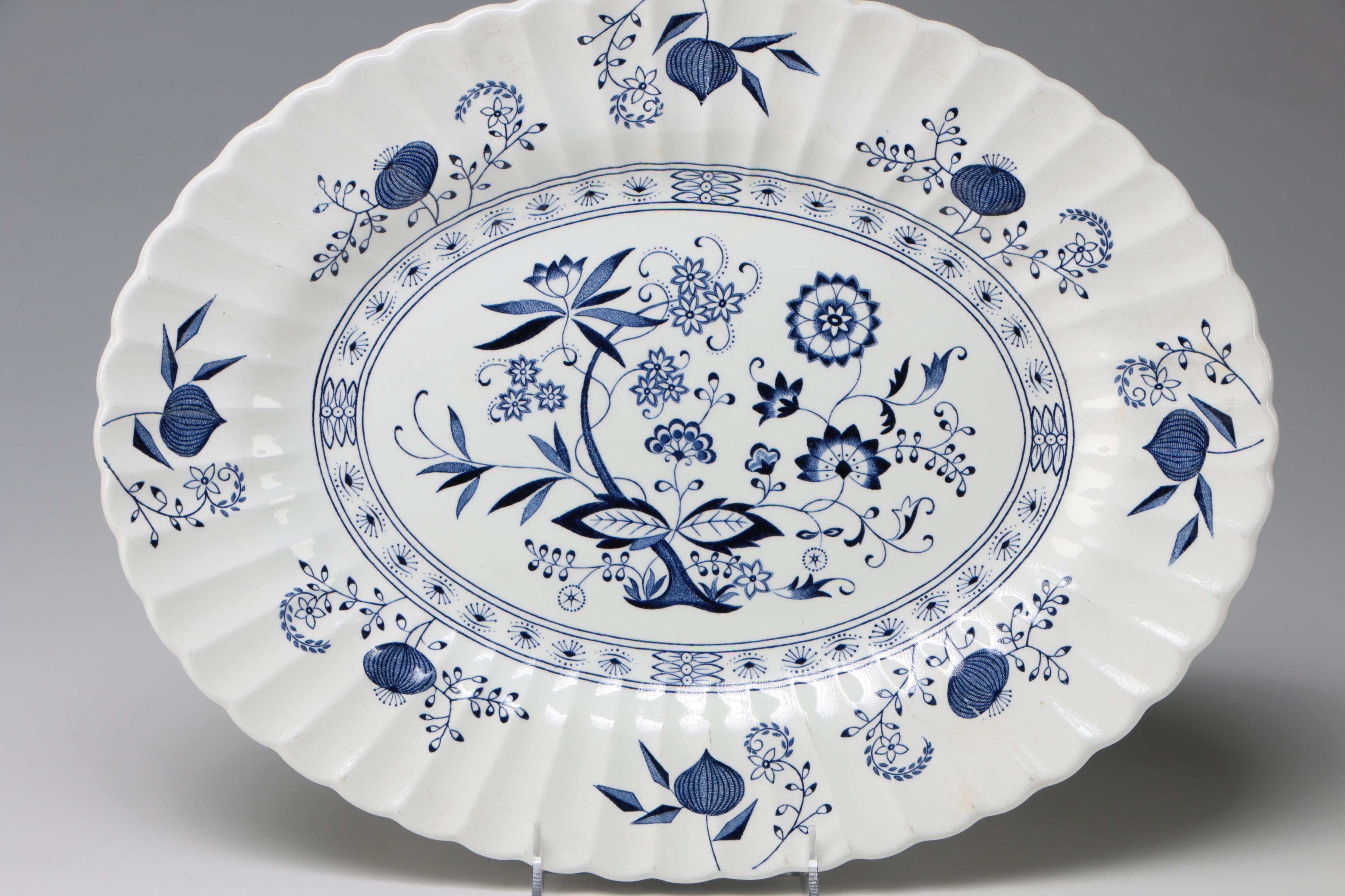 J & G Meakin "Blue Nordic" Ironstone Oval Platters, Late 20th Century