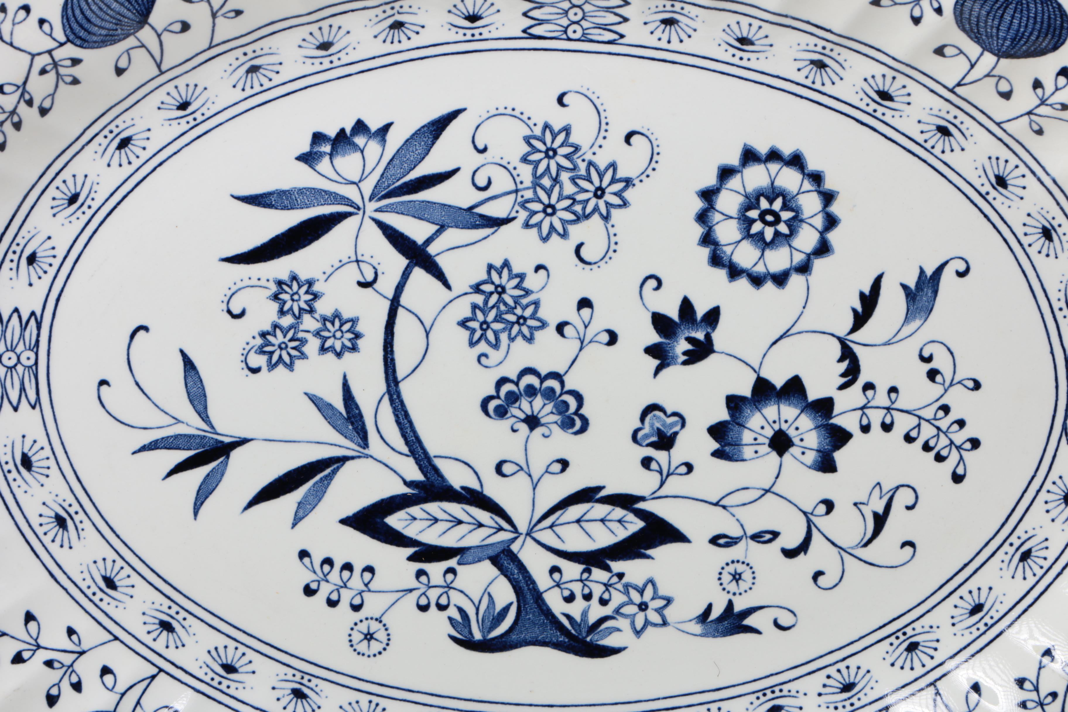 J & G Meakin "Blue Nordic" Ironstone Oval Platters, Late 20th Century