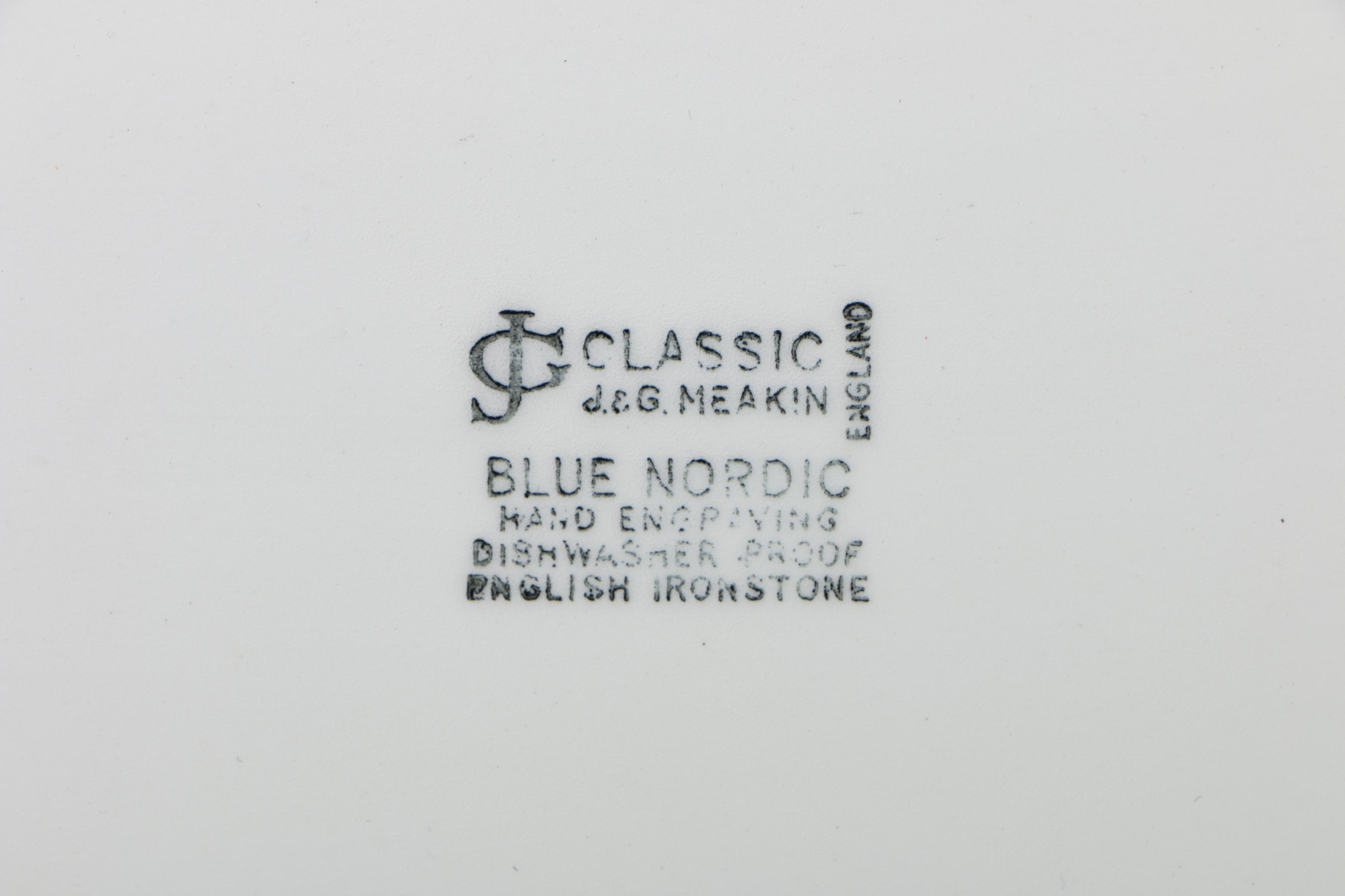 J & G Meakin "Blue Nordic" Ironstone Oval Platters, Late 20th Century