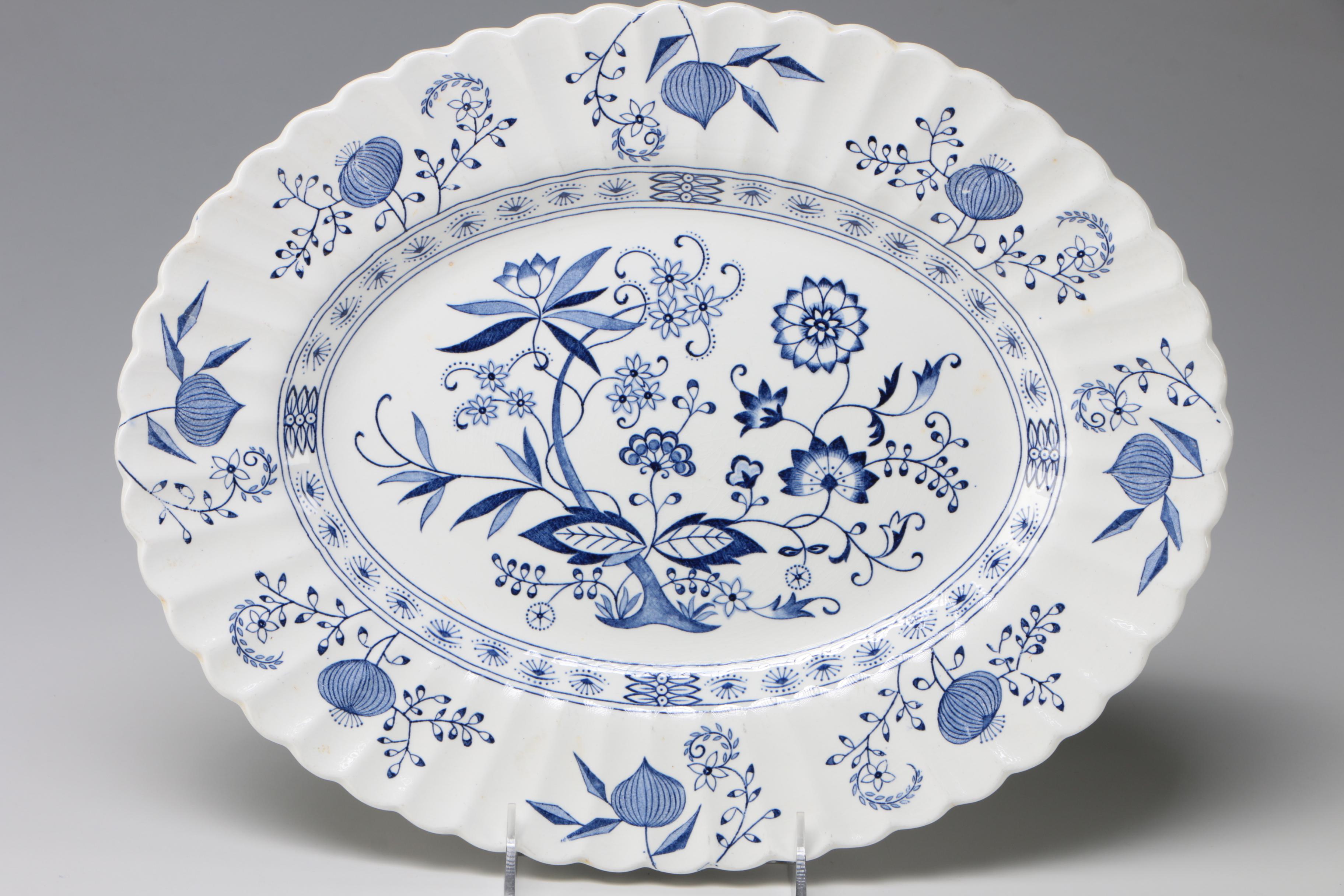 J & G Meakin "Blue Nordic" Ironstone Oval Platters, Late 20th Century