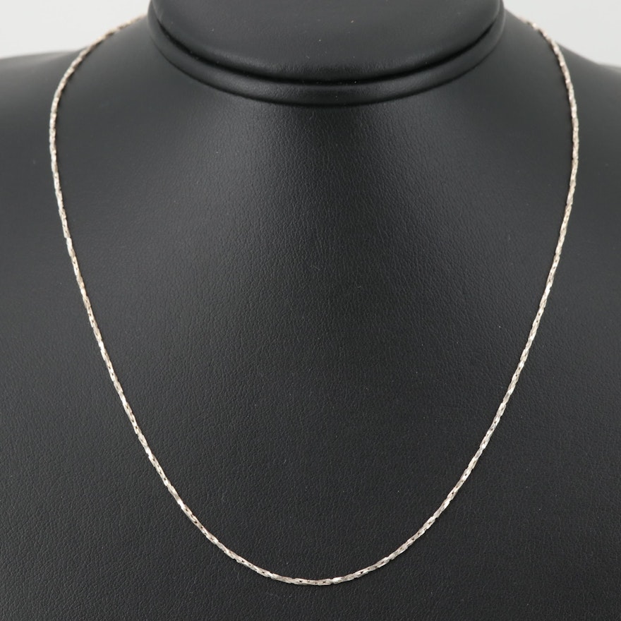 Sterling Silver Twisted Cobra Chain Necklace
