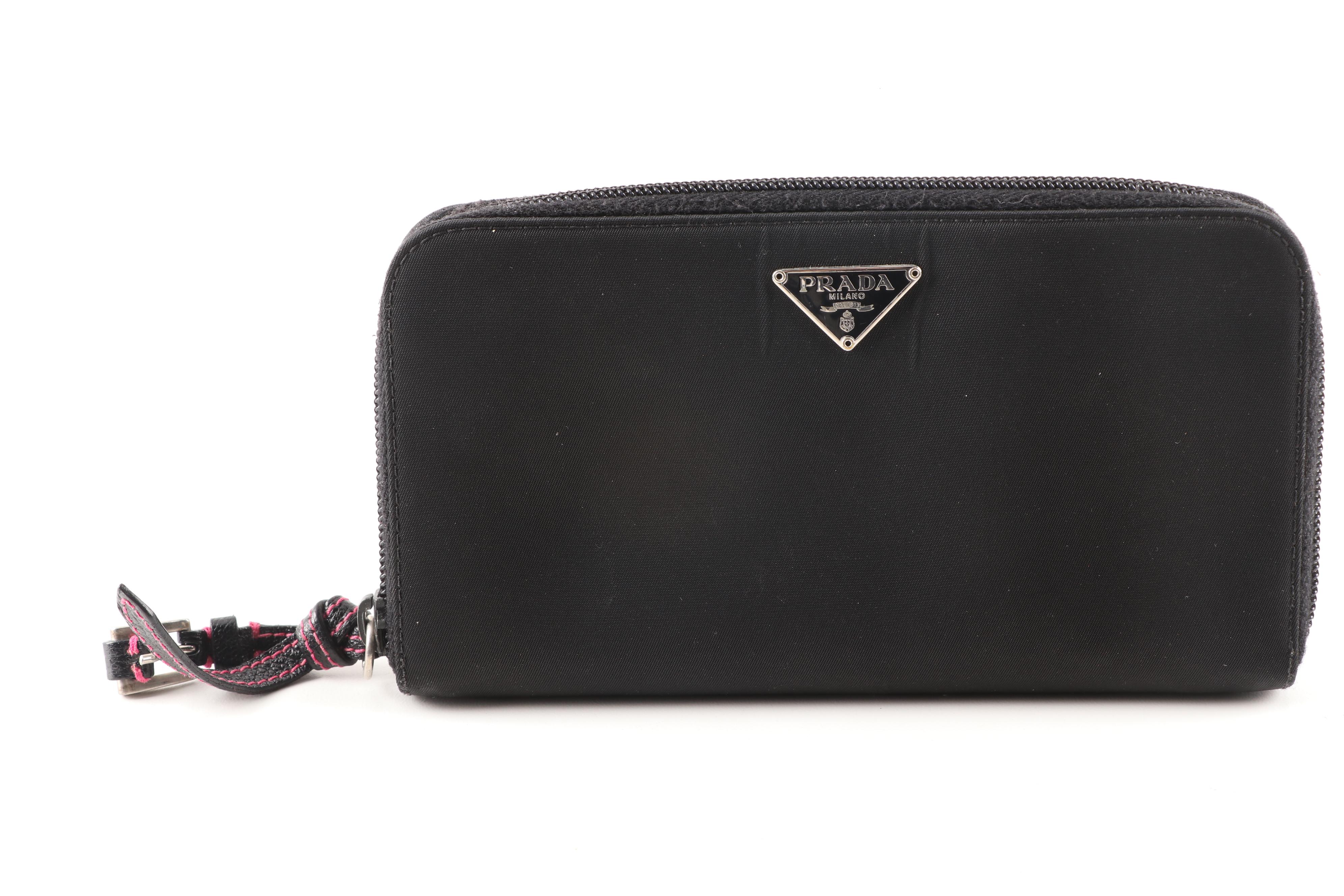Prada Leather and Nylon Zip-Around Wallets