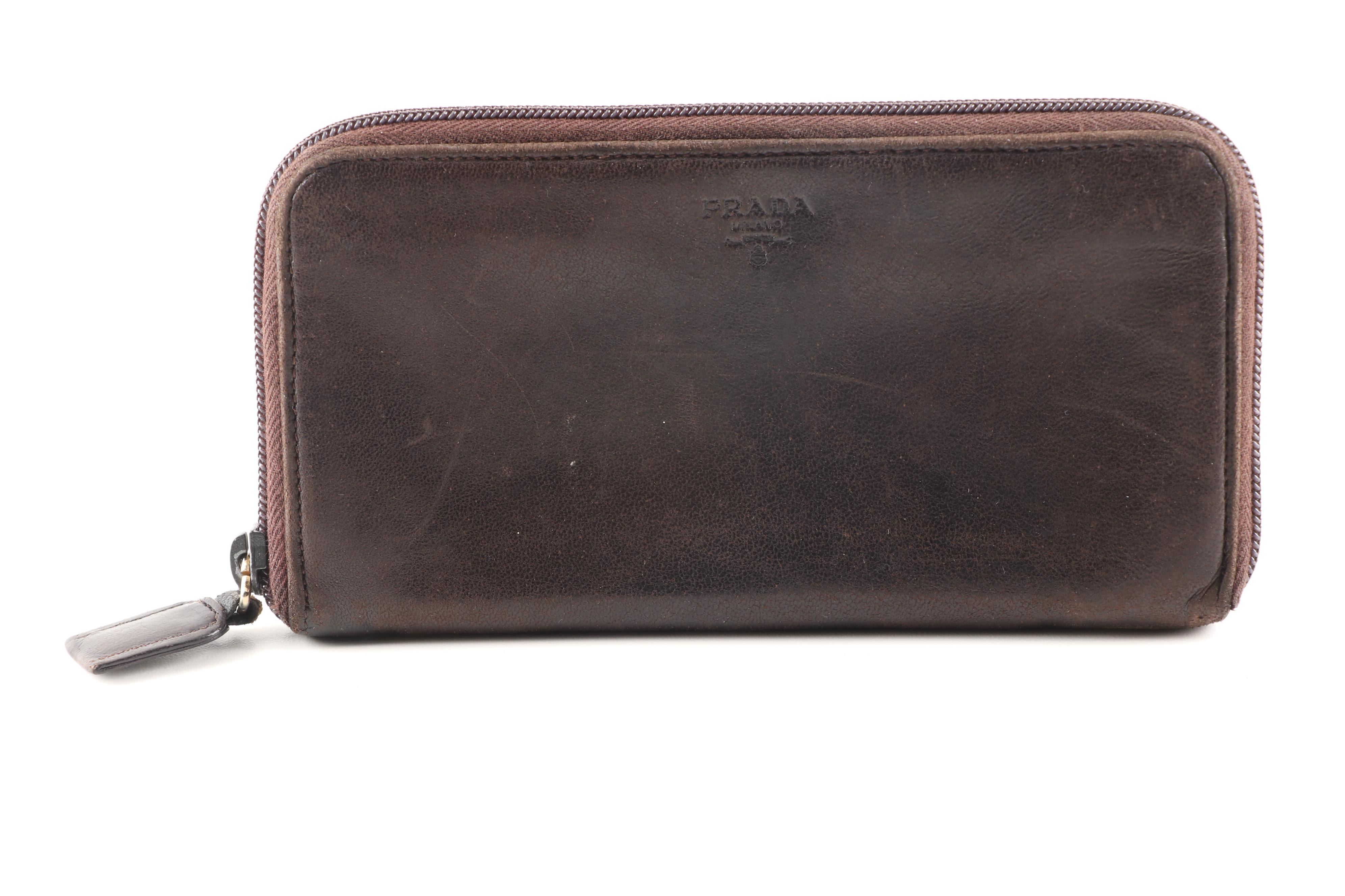 Prada Leather and Nylon Zip-Around Wallets