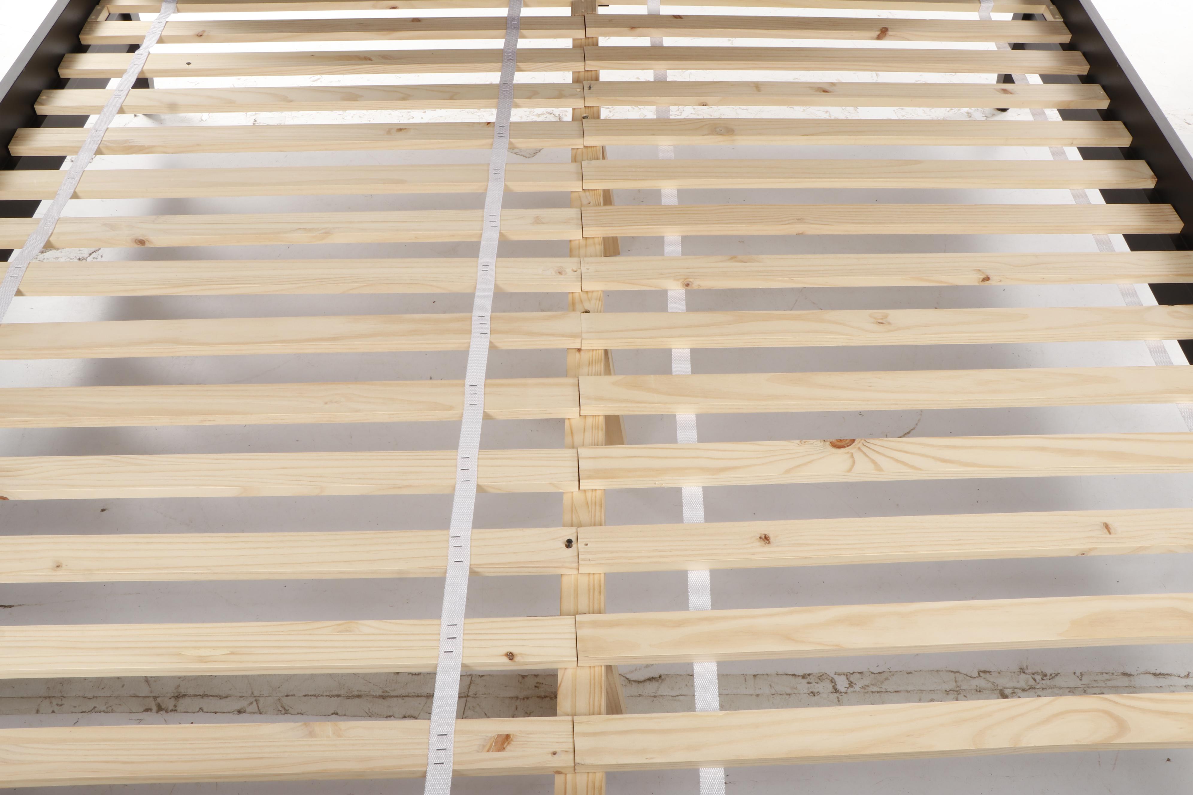 Crate & Barrel "Arch" Grey-Brown Wooden King Sized Bed frame