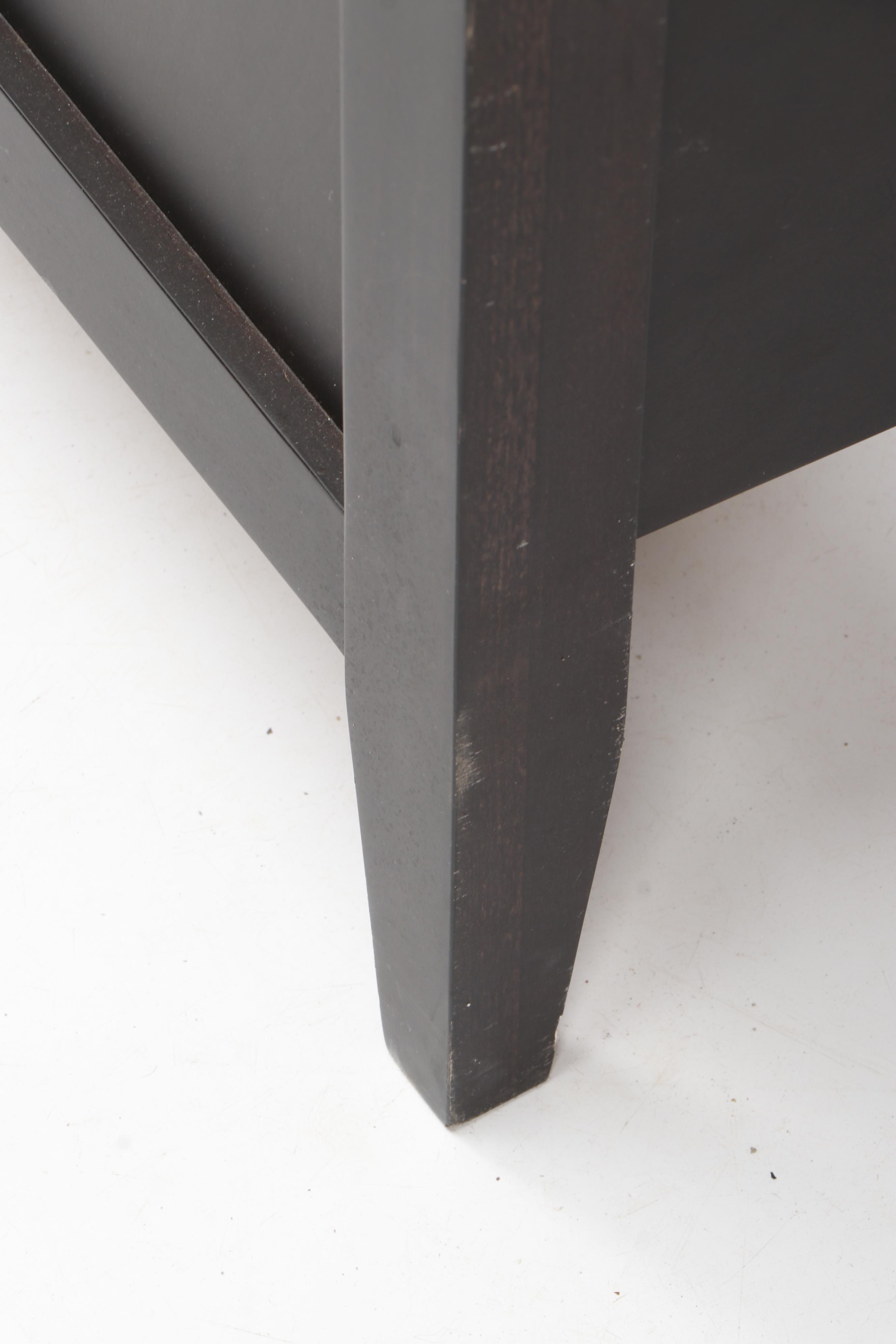 Crate & Barrel "Arch" Grey-Brown Wooden King Sized Bed frame