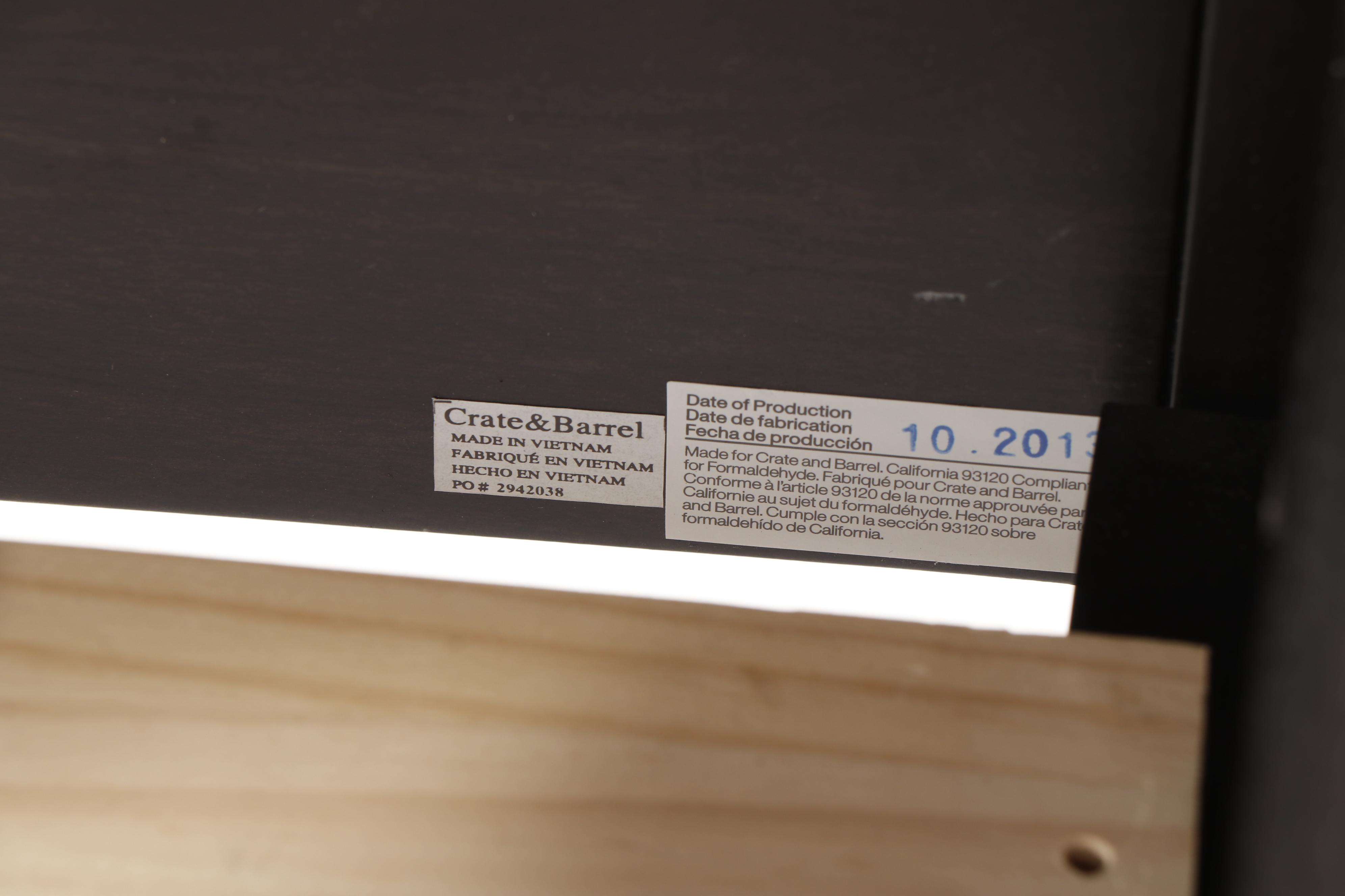 Crate & Barrel "Arch" Grey-Brown Wooden King Sized Bed frame