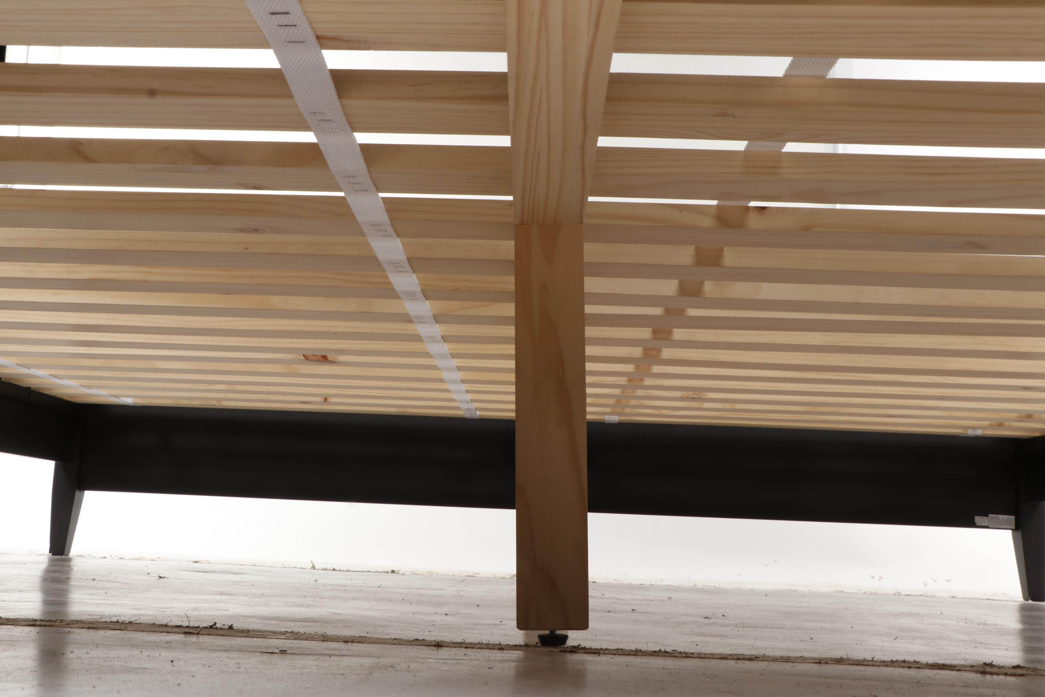 Crate & Barrel "Arch" Grey-Brown Wooden King Sized Bed frame