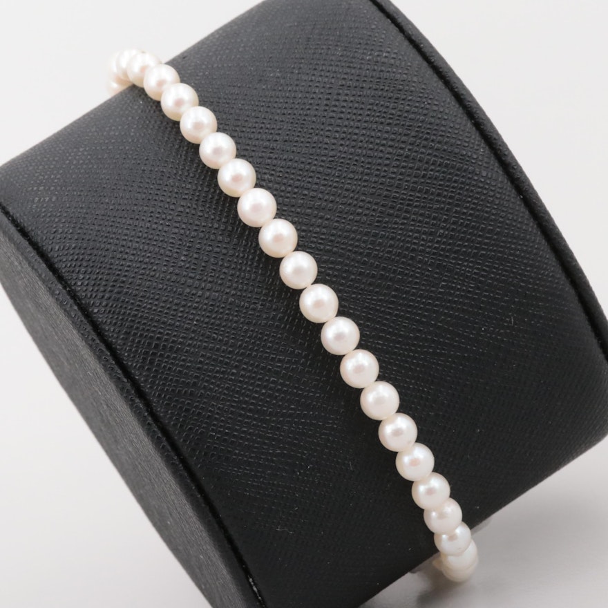 14K Yellow Gold Cultured Pearl Bracelet