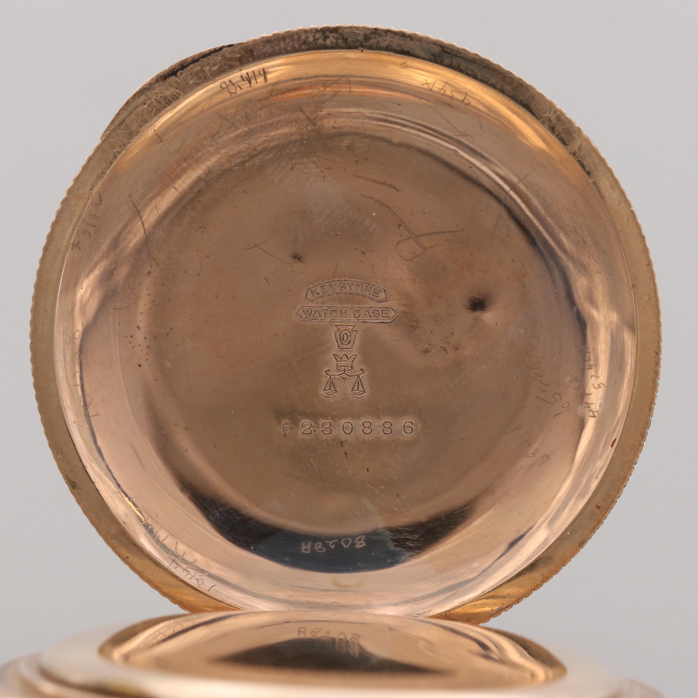 Hampden Gold Filled Pocket Watch and Fob Chain, 1901