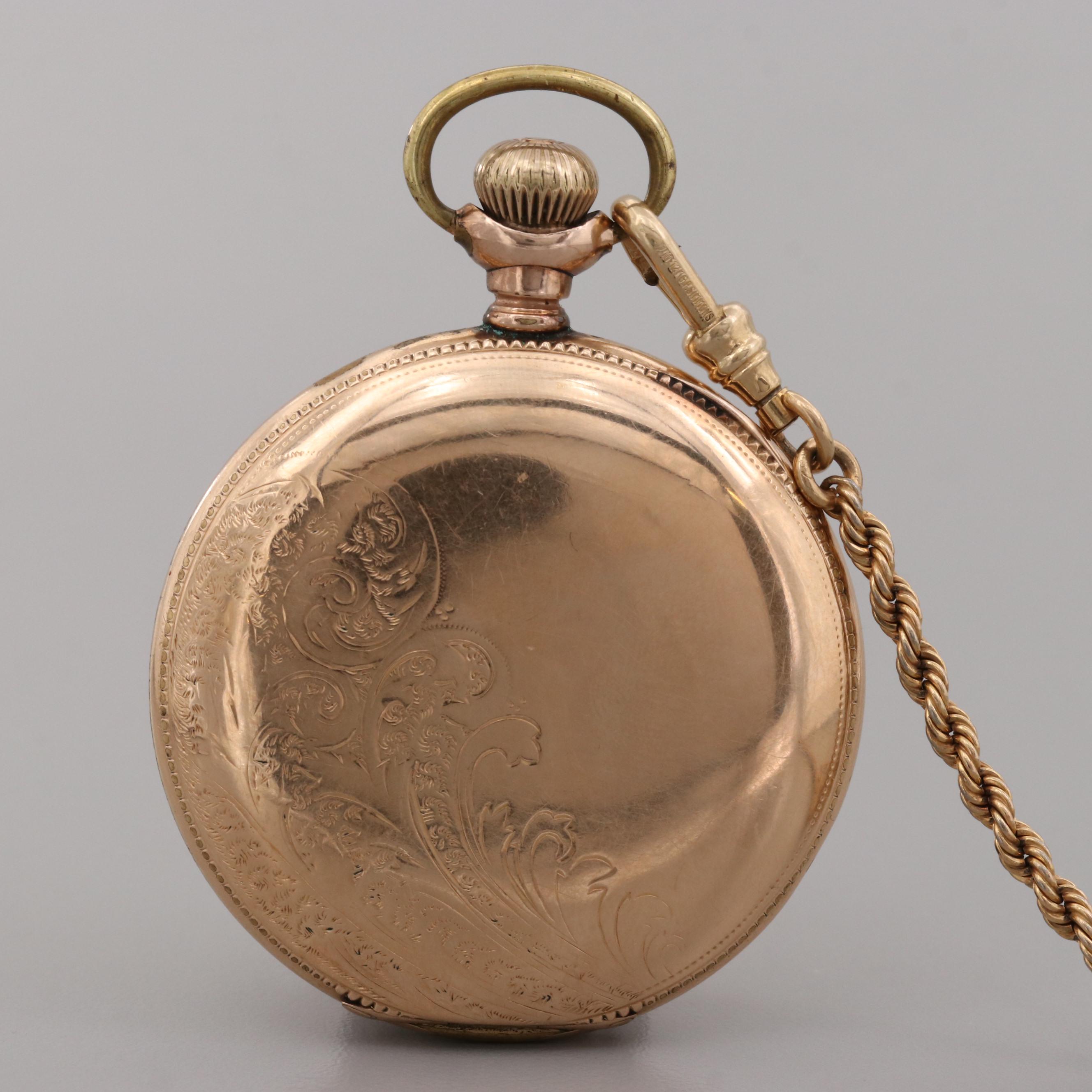 Hampden Gold Filled Pocket Watch and Fob Chain, 1901