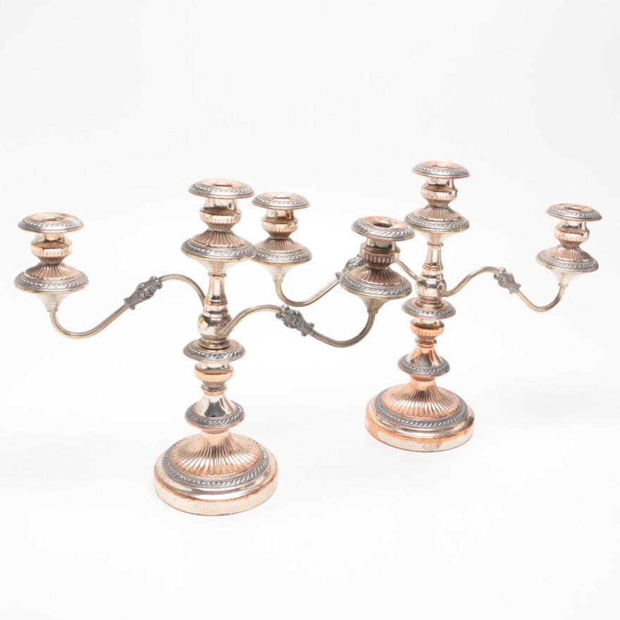 Pair of Goldfeder Silver Co. Silver Plate Candelabras